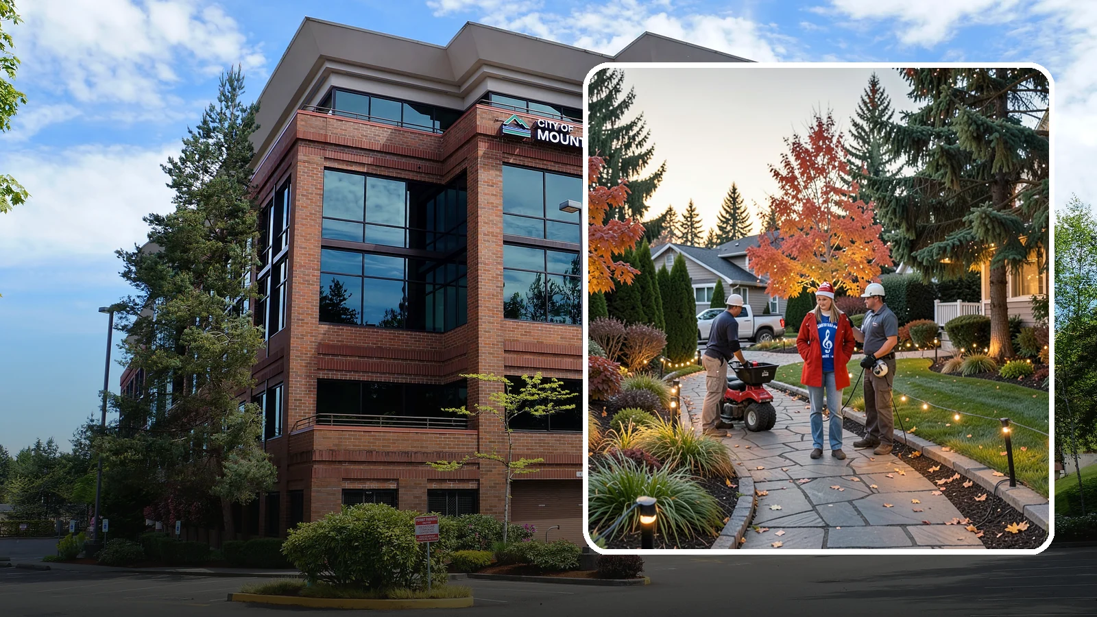 Holiday Lighting Installation in Mountlake Terrace, Snohomish County, WA - We design and hang professional holiday lighting that brightens the long, dark Northwest winter safely and beautifully.