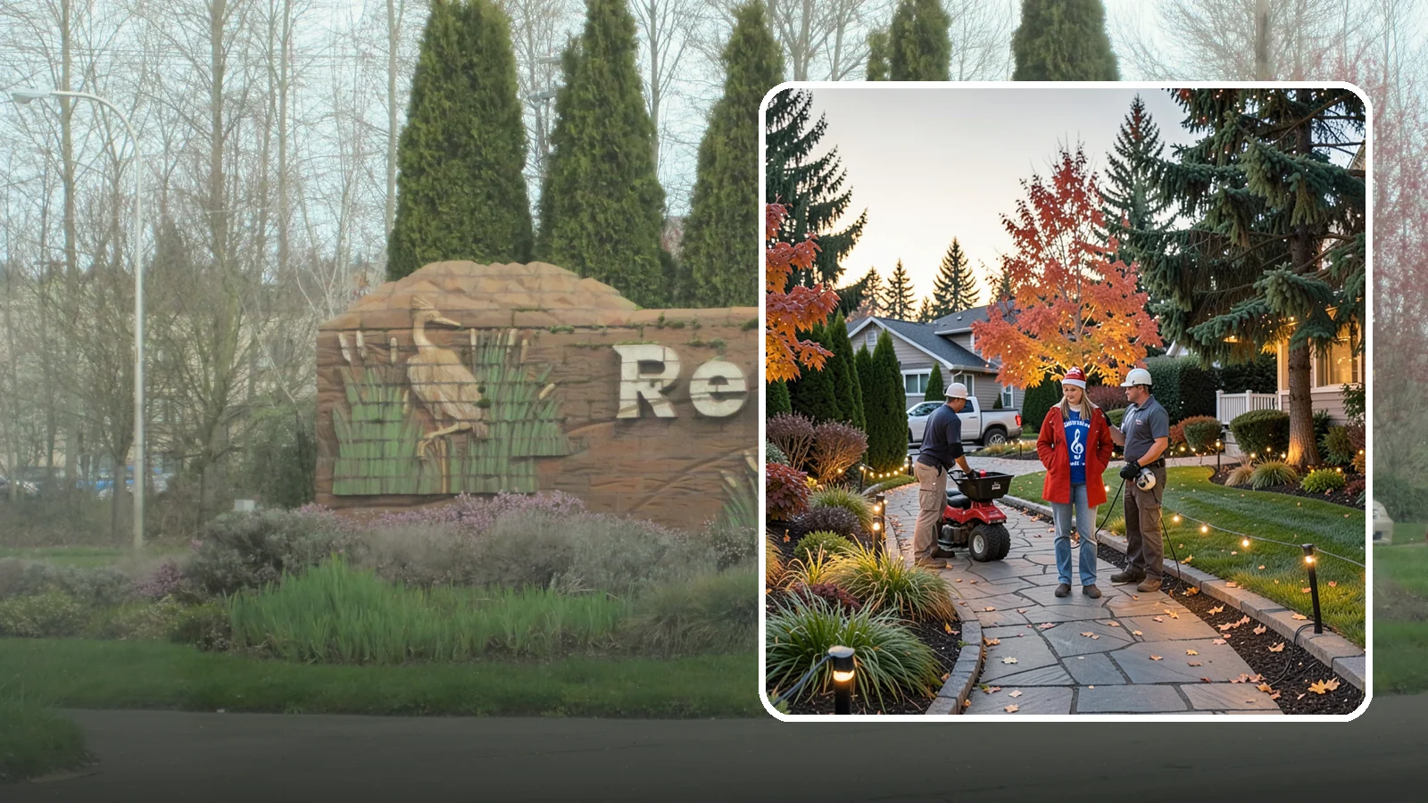 Holiday Lighting Installation in Renton, King County, WA - We design and hang professional holiday lighting that brightens the long, dark Northwest winter safely and beautifully.