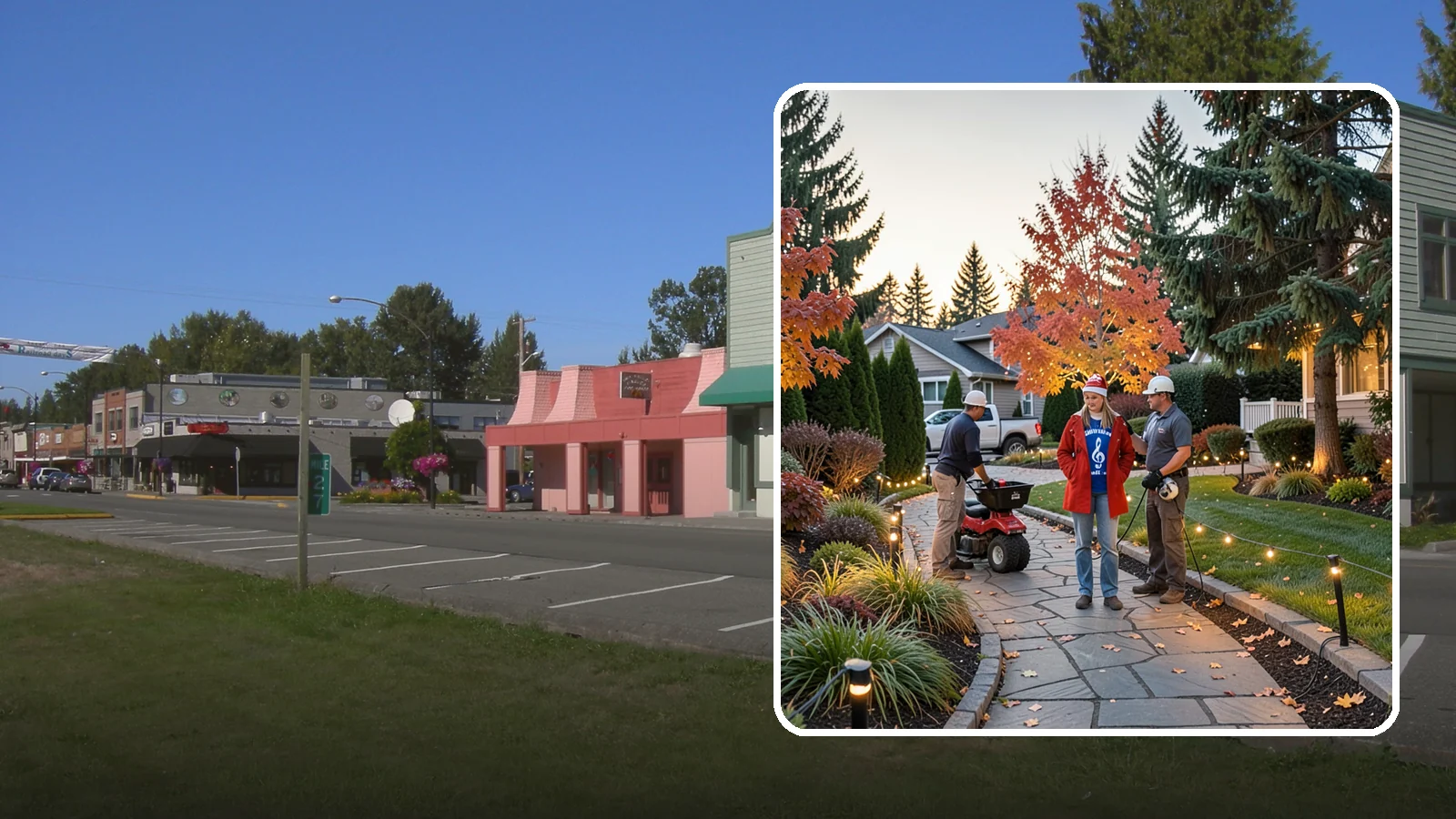 Holiday Lighting Installation in Snoqualmie, King County, WA - We design and hang professional holiday lighting that brightens the long, dark Northwest winter safely and beautifully.