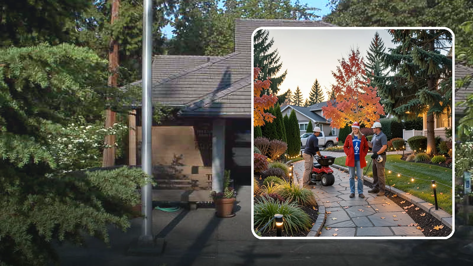 Holiday Lighting Installation in Yarrow Point, King County, WA - We design and hang professional holiday lighting that brightens the long, dark Northwest winter safely and beautifully.