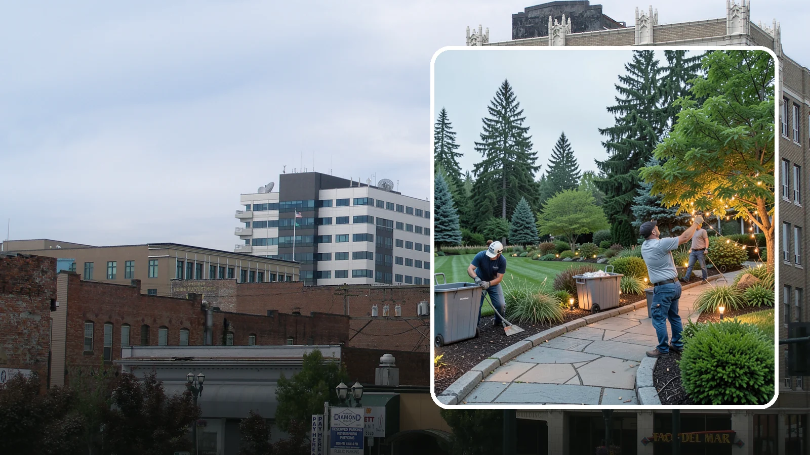 Holiday Lighting Removal in Everett, Snohomish County, WA - We safely take down, sort, and store your holiday lighting once the season ends.