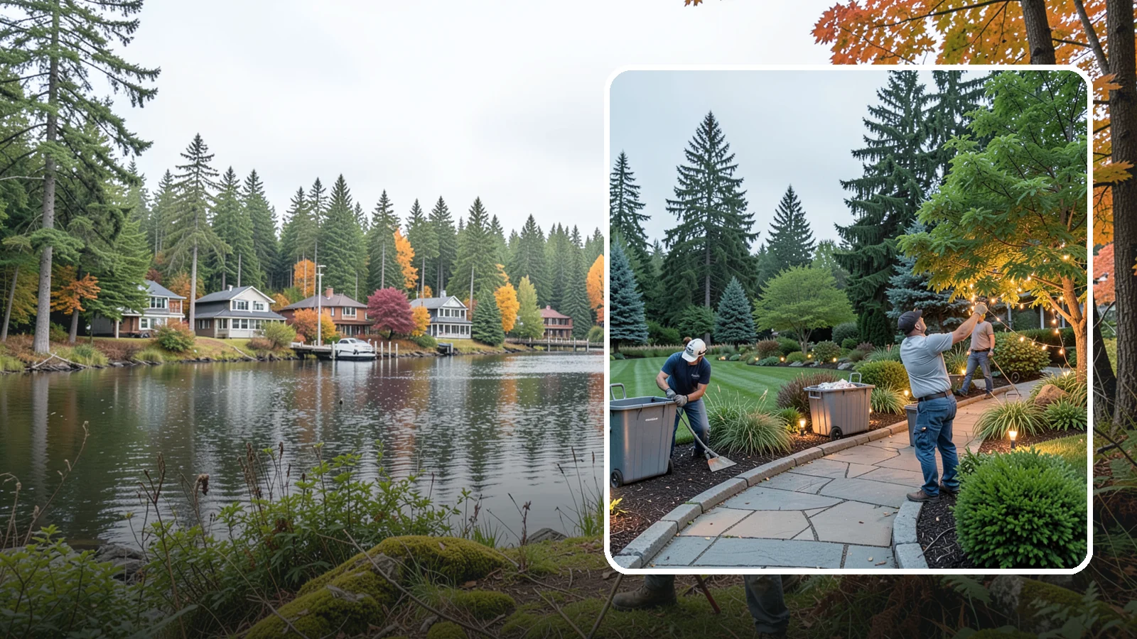 Holiday Lighting Removal in La Conner, Skagit County, WA - We safely take down, sort, and store your holiday lighting once the season ends.