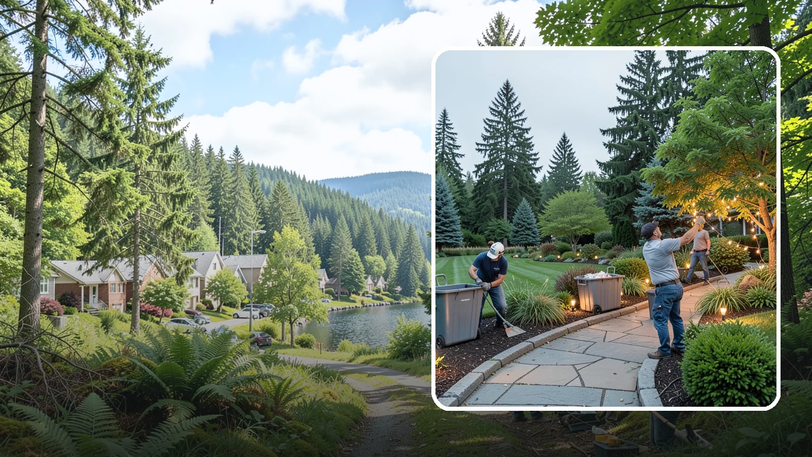 Holiday Lighting Removal in Lake Forest Park, King County, WA - We safely take down, sort, and store your holiday lighting once the season ends.