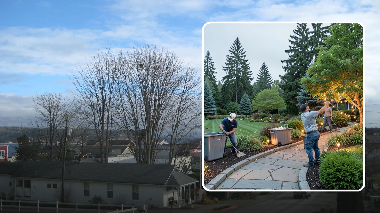 Holiday Lighting Removal in Langley, Island County, WA - We safely take down, sort, and store your holiday lighting once the season ends.