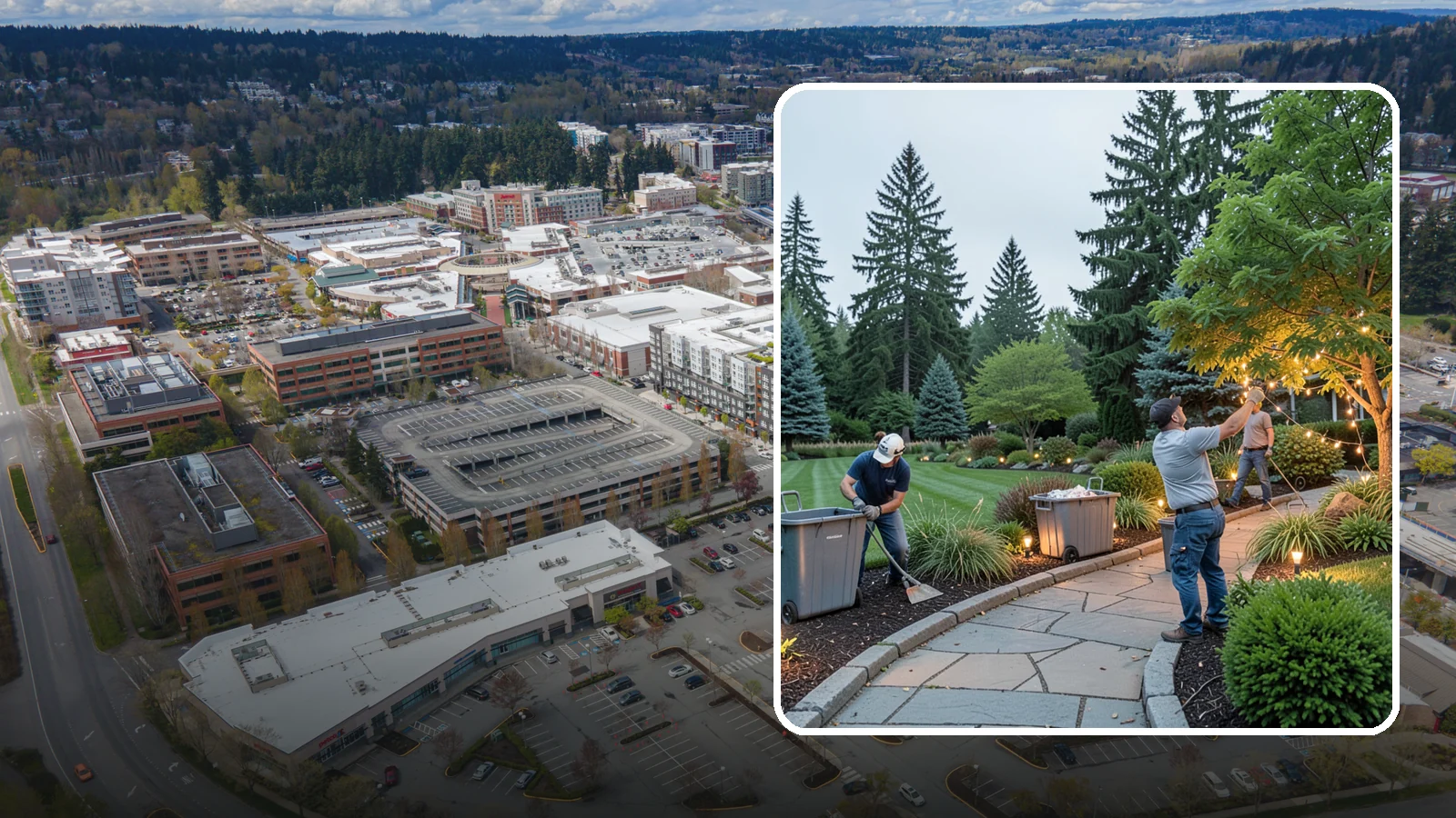 Holiday Lighting Removal in Redmond, King County, WA - We safely take down, sort, and store your holiday lighting once the season ends.