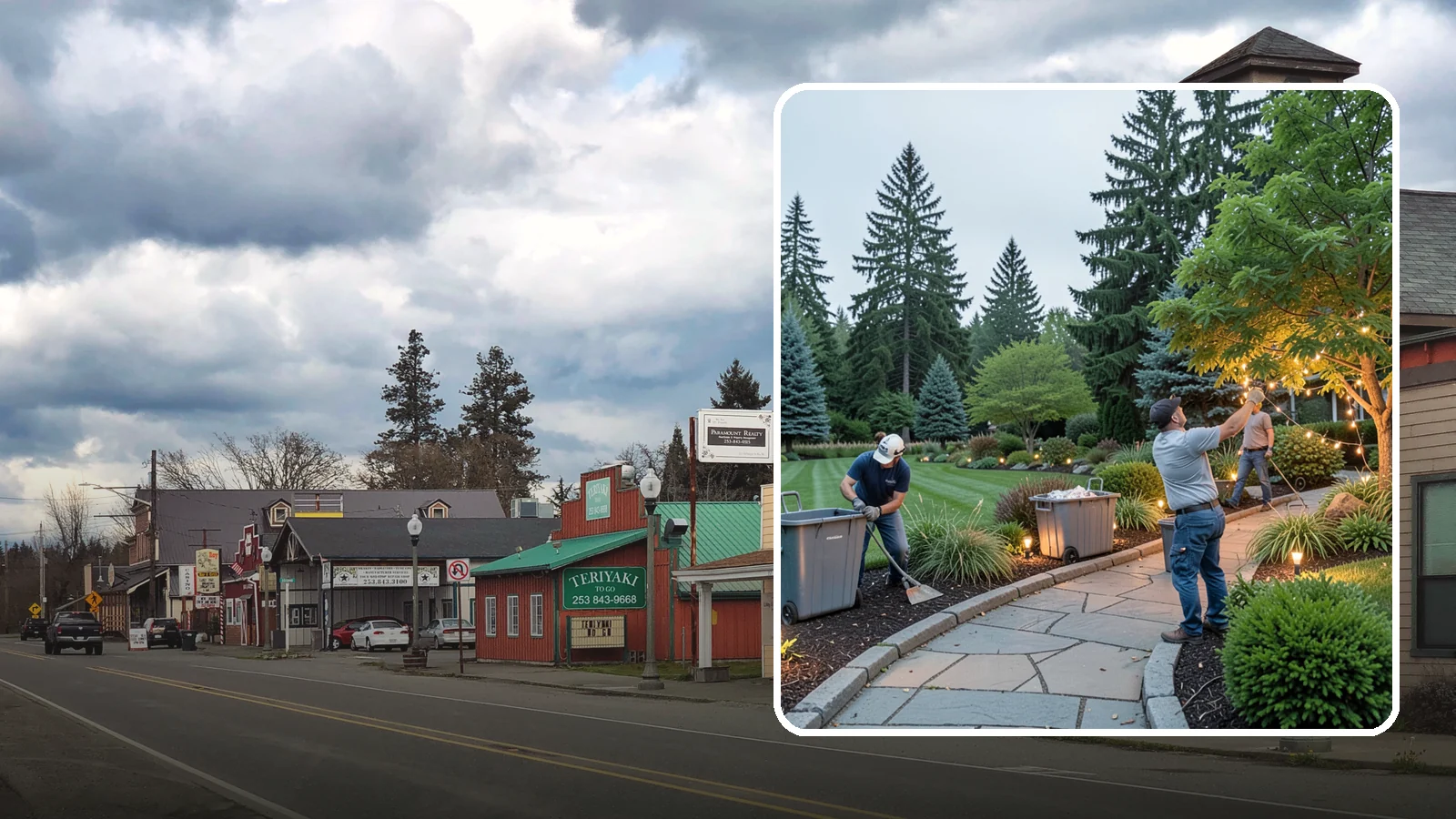 Holiday Lighting Removal in Roy, Pierce County, WA - We safely take down, sort, and store your holiday lighting once the season ends.
