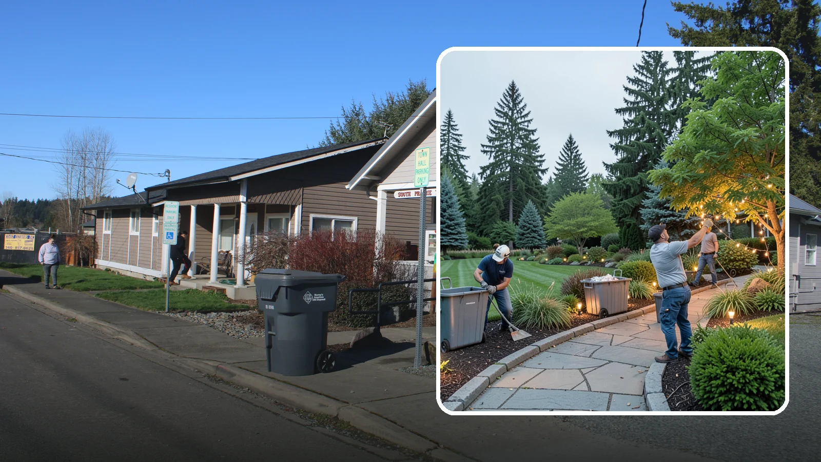 Holiday Lighting Removal in South Prairie, Pierce County, WA - We safely take down, sort, and store your holiday lighting once the season ends.