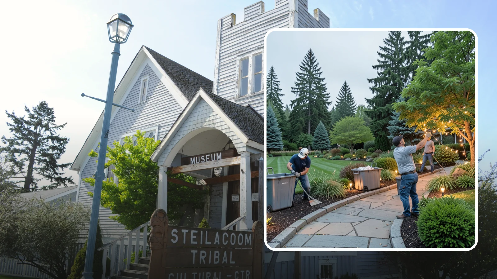 Holiday Lighting Removal in Steilacoom, Pierce County, WA - We safely take down, sort, and store your holiday lighting once the season ends.