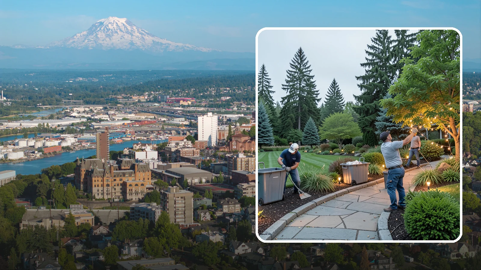 Holiday Lighting Removal in Tacoma, Pierce County, WA - We safely take down, sort, and store your holiday lighting once the season ends.