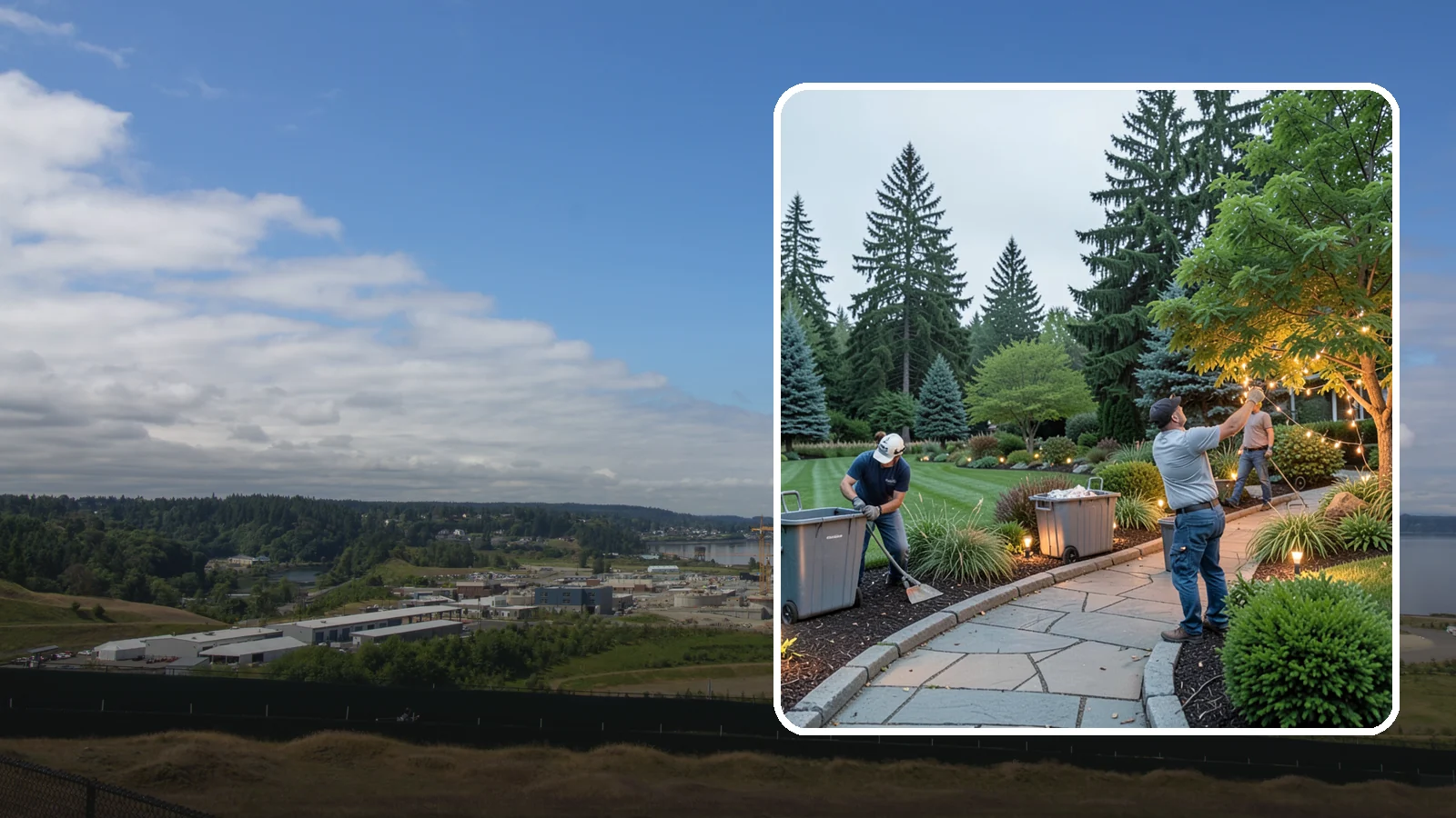 Holiday Lighting Removal in University Place, Pierce County, WA - We safely take down, sort, and store your holiday lighting once the season ends.