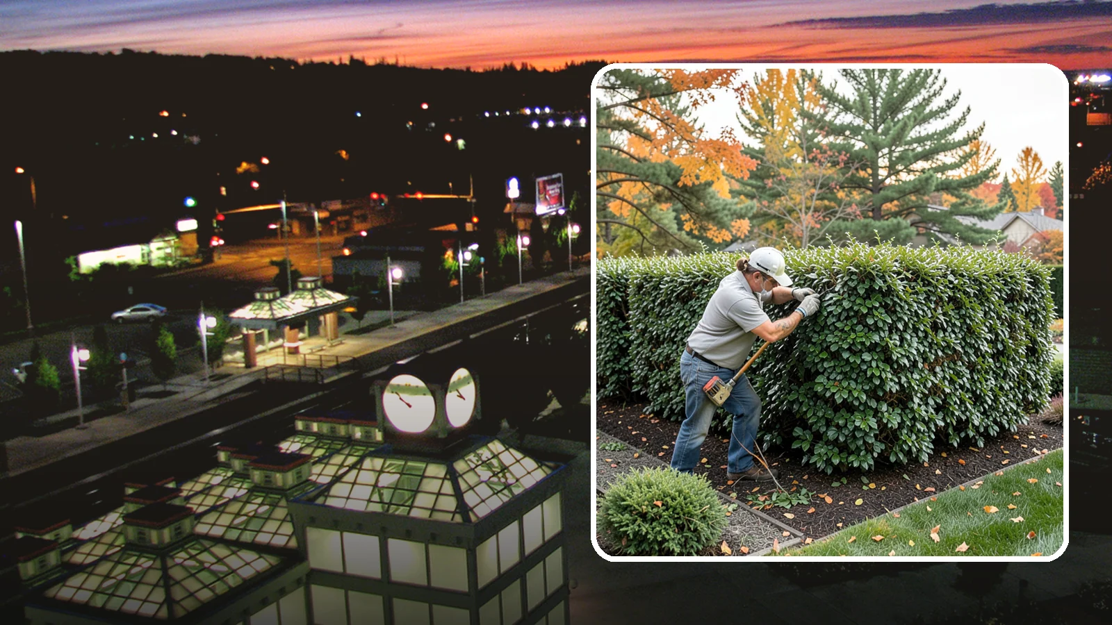 Holly Hedge Trimming in Auburn, King County, WA - Careful holly hedge trimming that shapes this dense, spiny evergreen into a secure, formal screen with glossy year-round foliage.