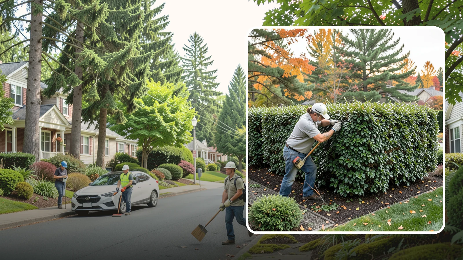 Holly Hedge Trimming in Beaux Arts Village, King County, WA - Careful holly hedge trimming that shapes this dense, spiny evergreen into a secure, formal screen with glossy year-round foliage.