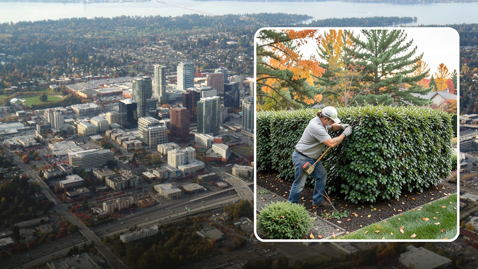 Holly Hedge Trimming in Bellevue, King County, WA - Careful holly hedge trimming that shapes this dense, spiny evergreen into a secure, formal screen with glossy year-round foliage.