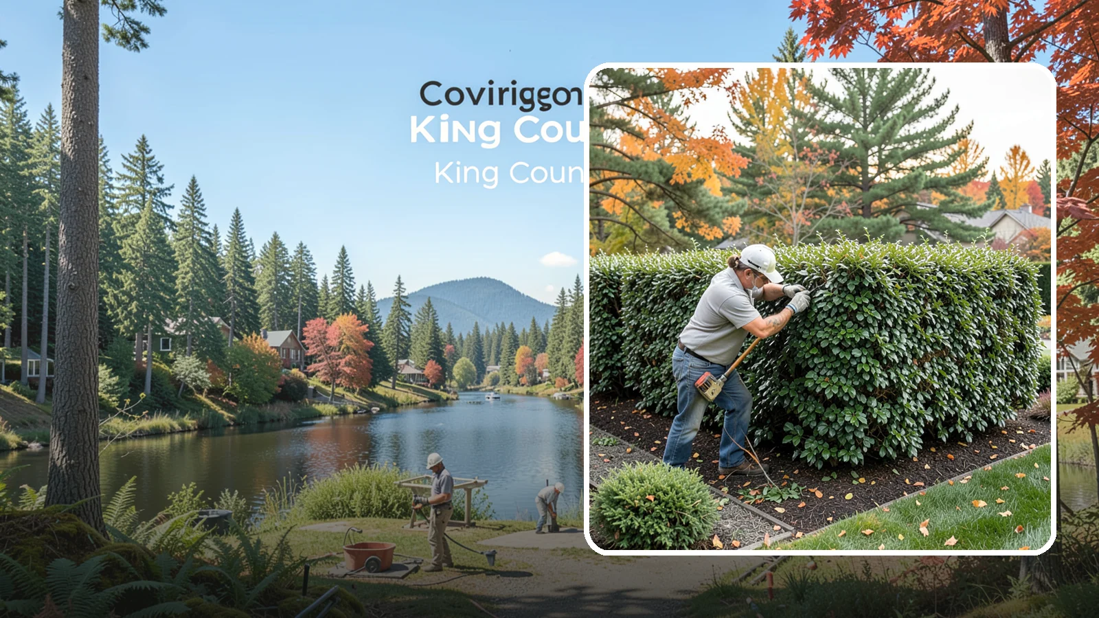 Holly Hedge Trimming in Covington, King County, WA - Careful holly hedge trimming that shapes this dense, spiny evergreen into a secure, formal screen with glossy year-round foliage.