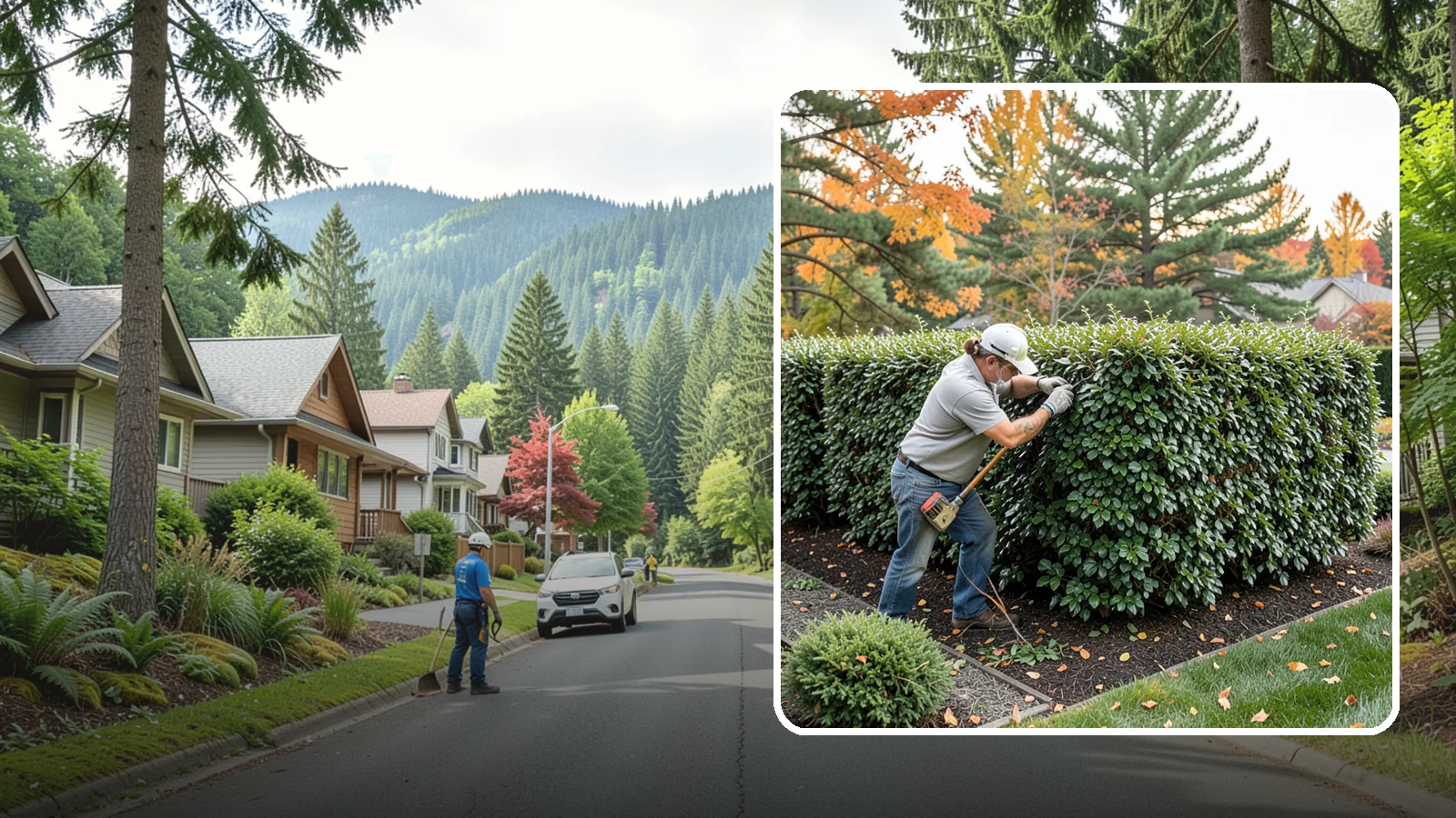 Holly Hedge Trimming in Darrington, Snohomish County, WA - Careful holly hedge trimming that shapes this dense, spiny evergreen into a secure, formal screen with glossy year-round foliage.