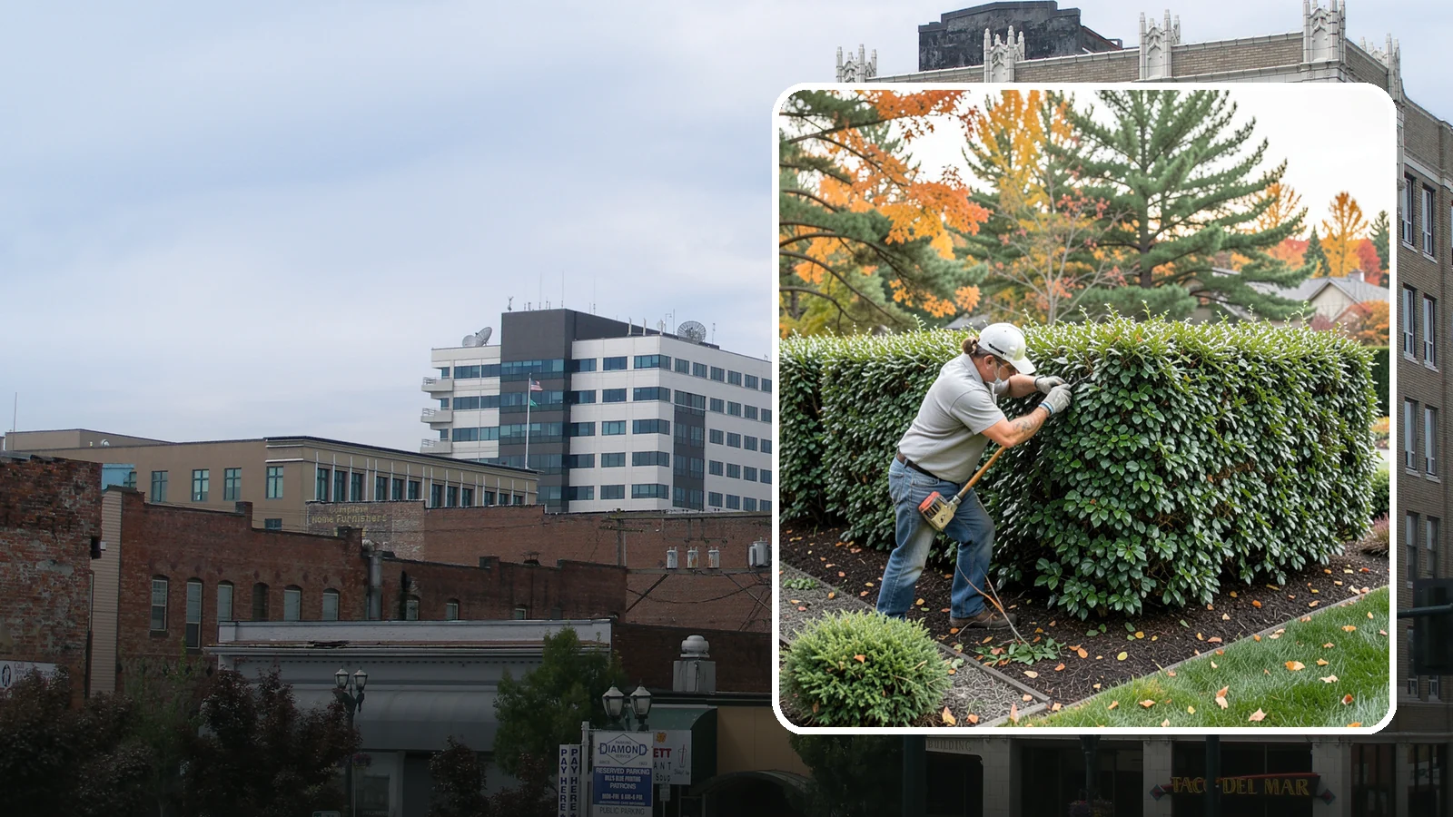 Holly Hedge Trimming in Everett, Snohomish County, WA - Careful holly hedge trimming that shapes this dense, spiny evergreen into a secure, formal screen with glossy year-round foliage.