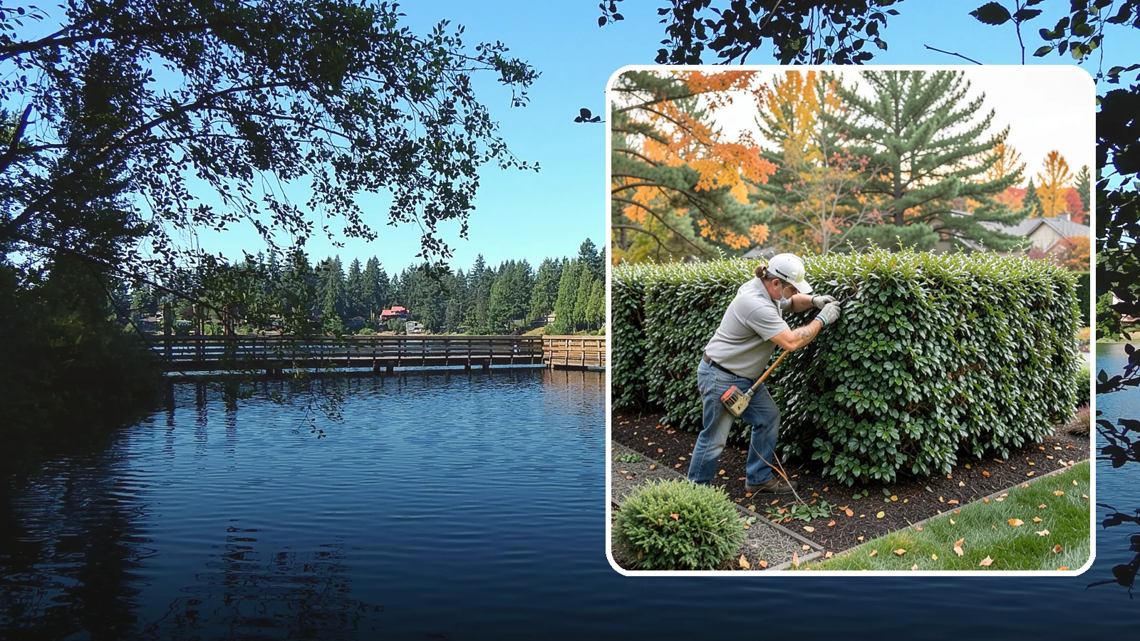 Holly Hedge Trimming in Federal Way, King County, WA - Careful holly hedge trimming that shapes this dense, spiny evergreen into a secure, formal screen with glossy year-round foliage.
