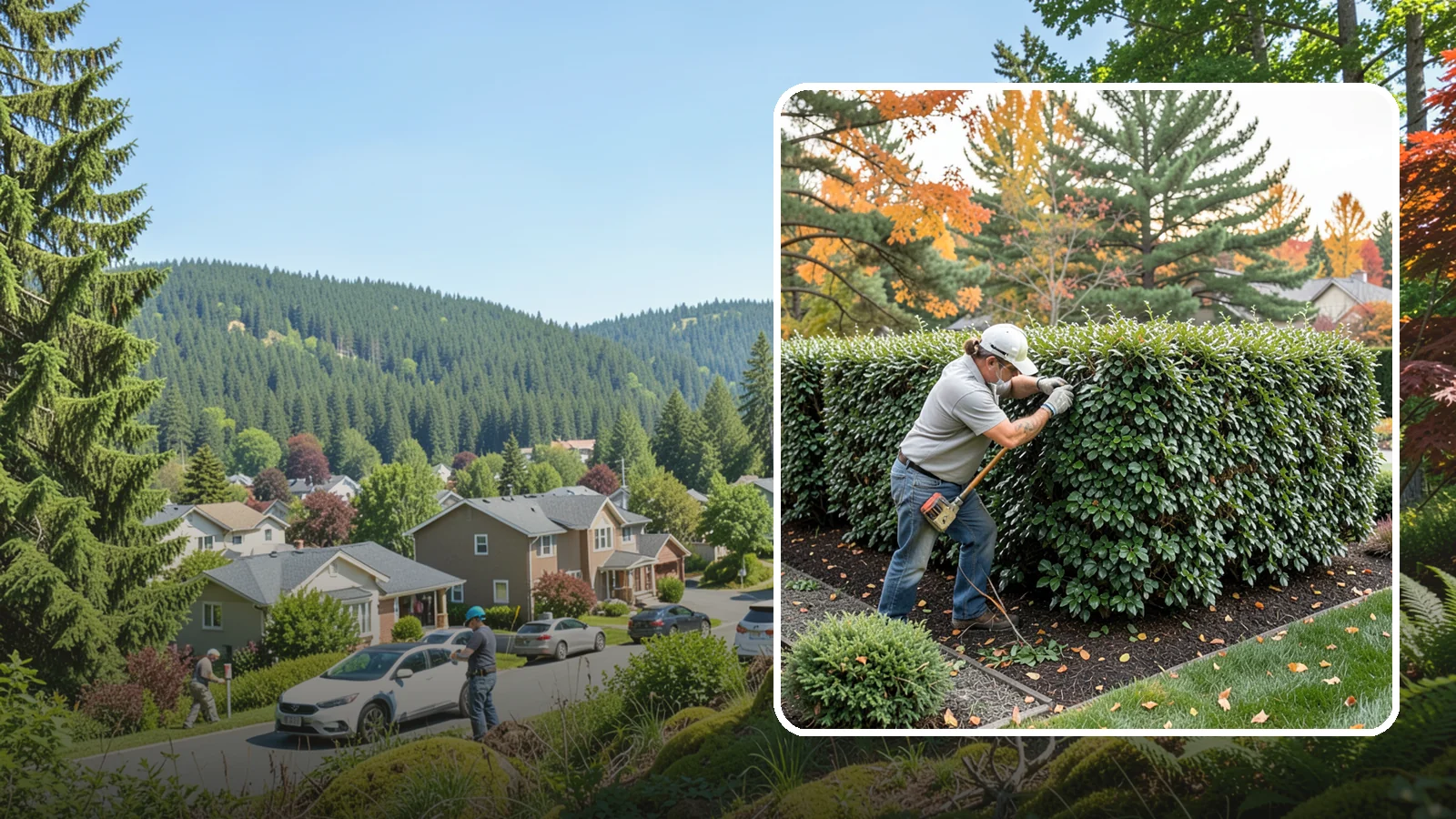 Holly Hedge Trimming in Index, Snohomish County, WA - Careful holly hedge trimming that shapes this dense, spiny evergreen into a secure, formal screen with glossy year-round foliage.