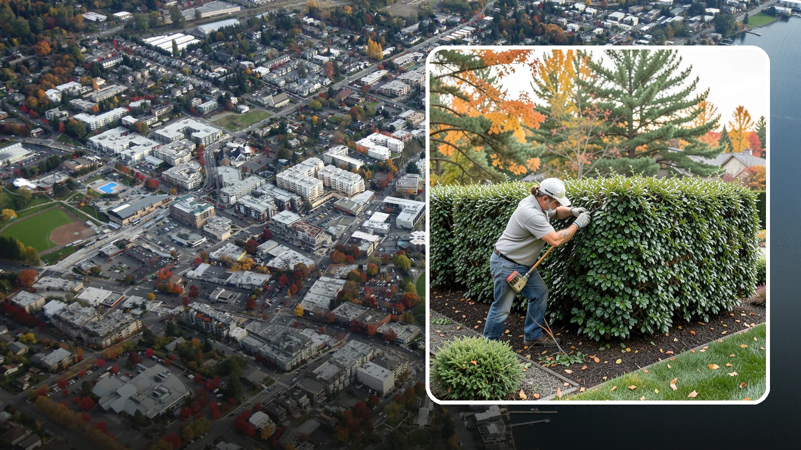 Holly Hedge Trimming in Kirkland, King County, WA - Careful holly hedge trimming that shapes this dense, spiny evergreen into a secure, formal screen with glossy year-round foliage.