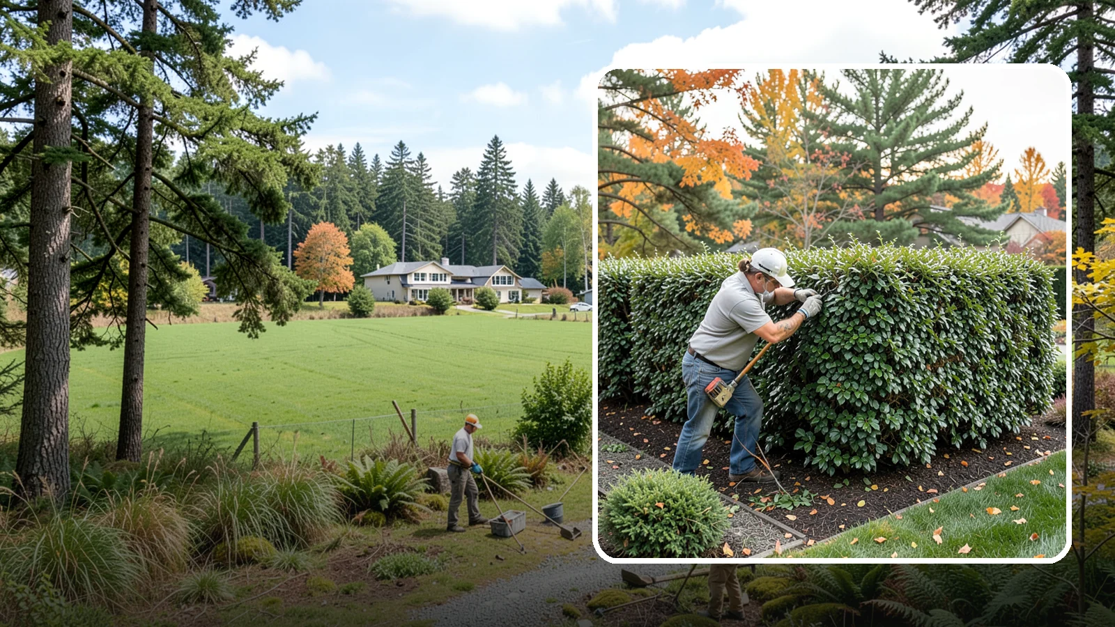 Holly Hedge Trimming in Lyman, Skagit County, WA - Careful holly hedge trimming that shapes this dense, spiny evergreen into a secure, formal screen with glossy year-round foliage.