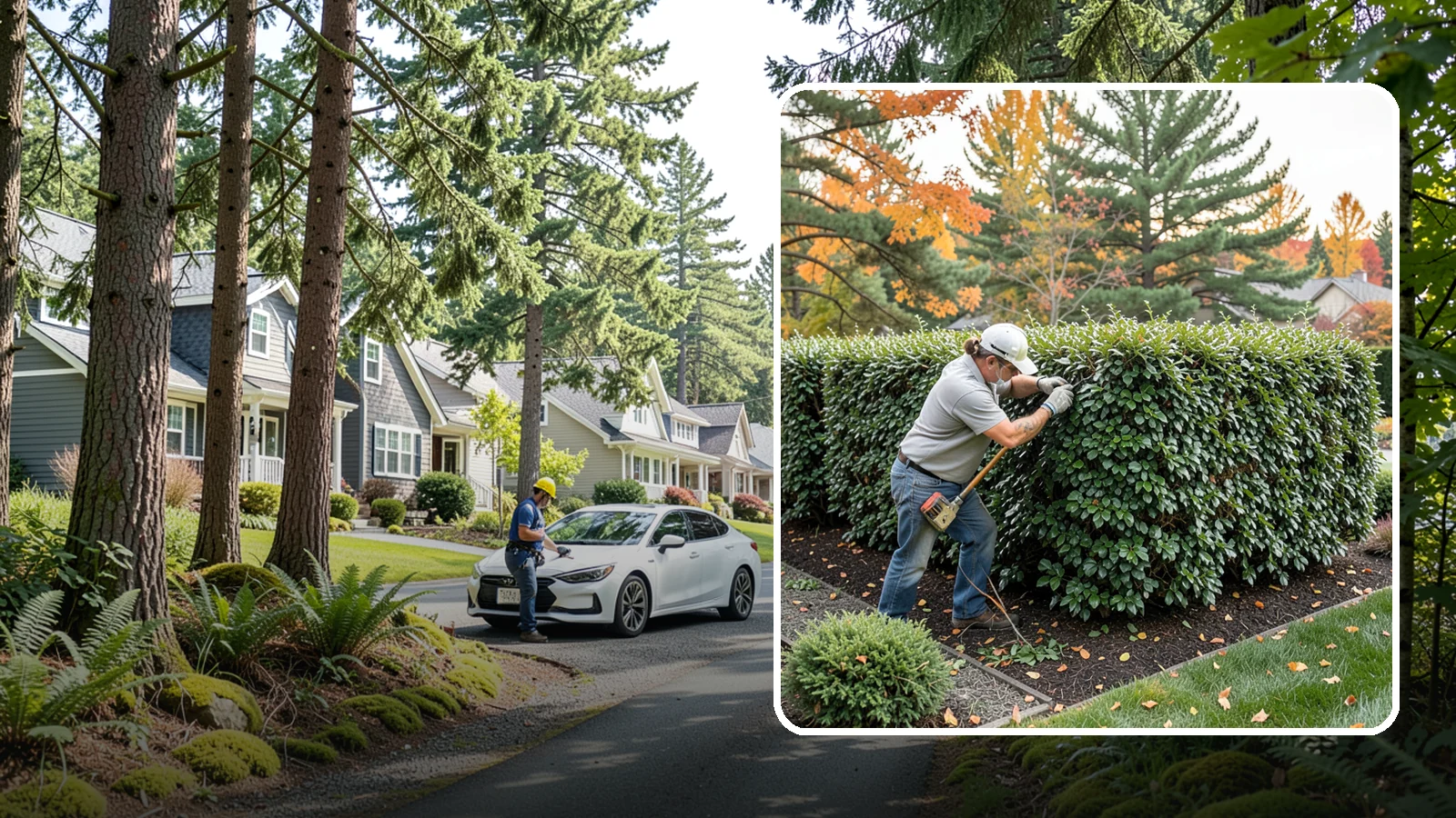 Holly Hedge Trimming in Normandy Park, King County, WA - Careful holly hedge trimming that shapes this dense, spiny evergreen into a secure, formal screen with glossy year-round foliage.