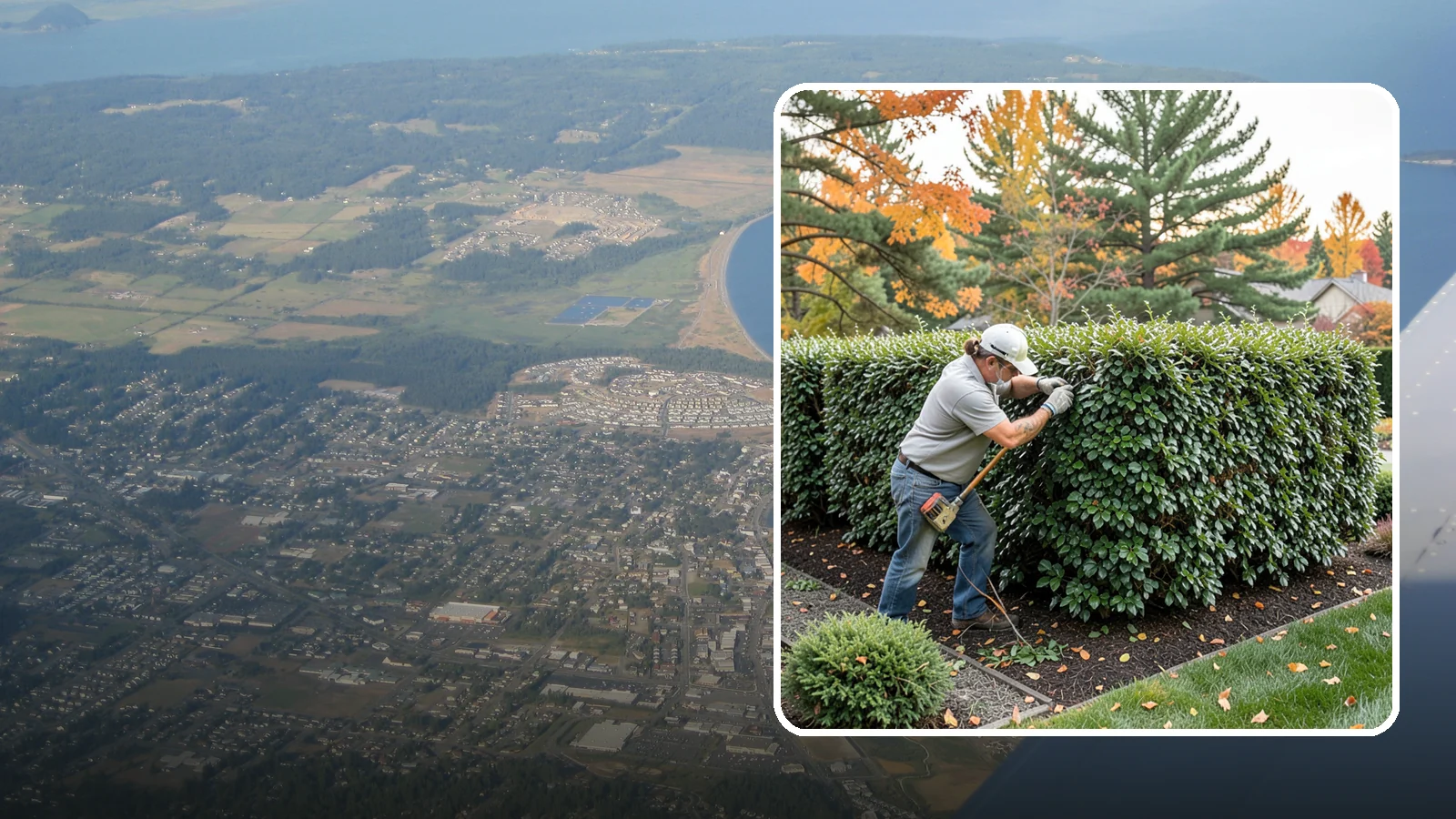 Holly Hedge Trimming in Oak Harbor, Island County, WA - Careful holly hedge trimming that shapes this dense, spiny evergreen into a secure, formal screen with glossy year-round foliage.