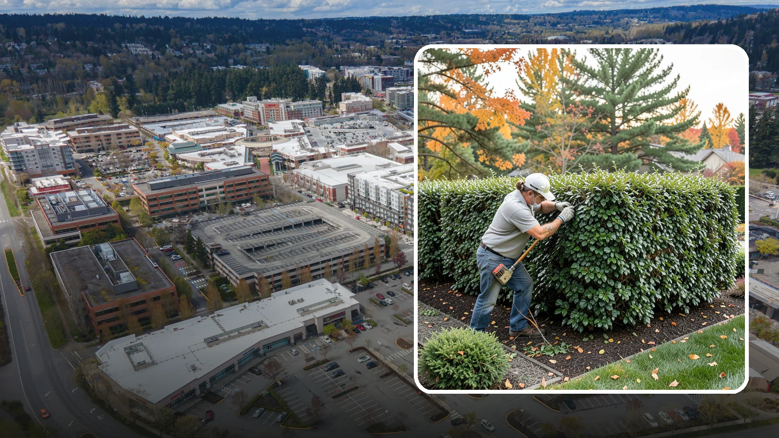 Holly Hedge Trimming in Redmond, King County, WA - Careful holly hedge trimming that shapes this dense, spiny evergreen into a secure, formal screen with glossy year-round foliage.