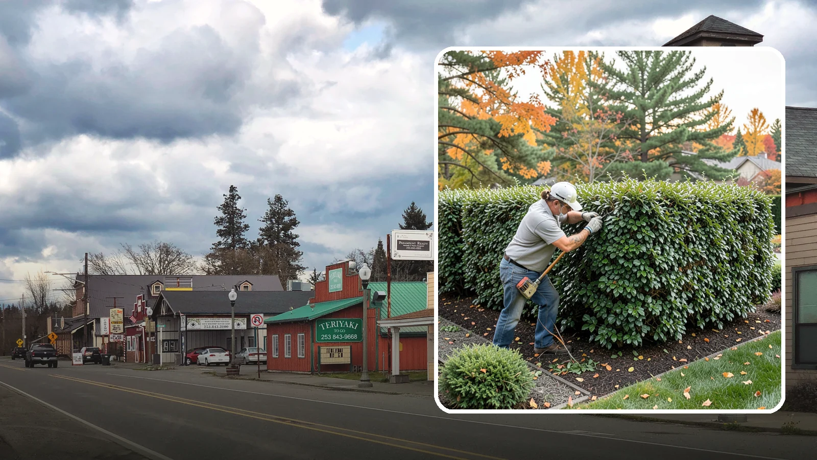 Holly Hedge Trimming in Roy, Pierce County, WA - Careful holly hedge trimming that shapes this dense, spiny evergreen into a secure, formal screen with glossy year-round foliage.