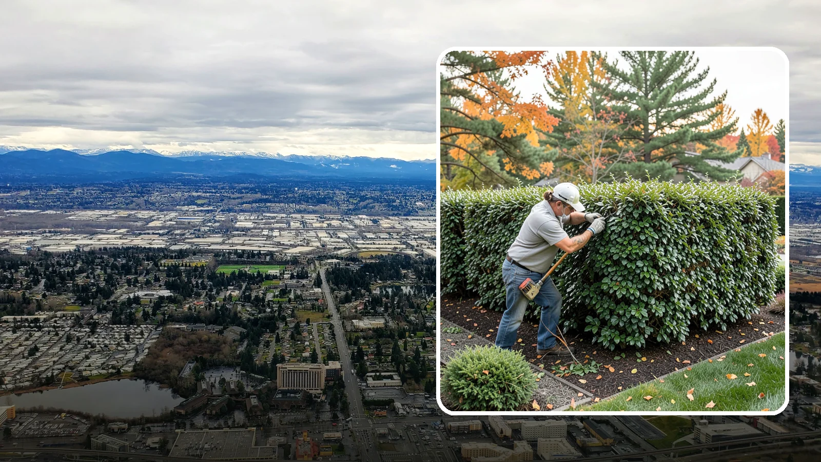 Holly Hedge Trimming in SeaTac, King County, WA - Careful holly hedge trimming that shapes this dense, spiny evergreen into a secure, formal screen with glossy year-round foliage.
