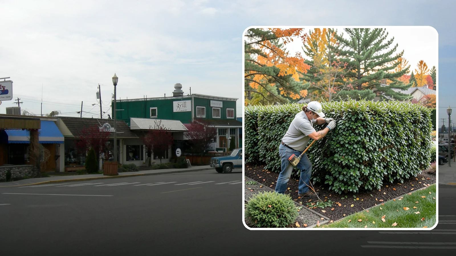 Holly Hedge Trimming in Stanwood, Snohomish County, WA - Careful holly hedge trimming that shapes this dense, spiny evergreen into a secure, formal screen with glossy year-round foliage.