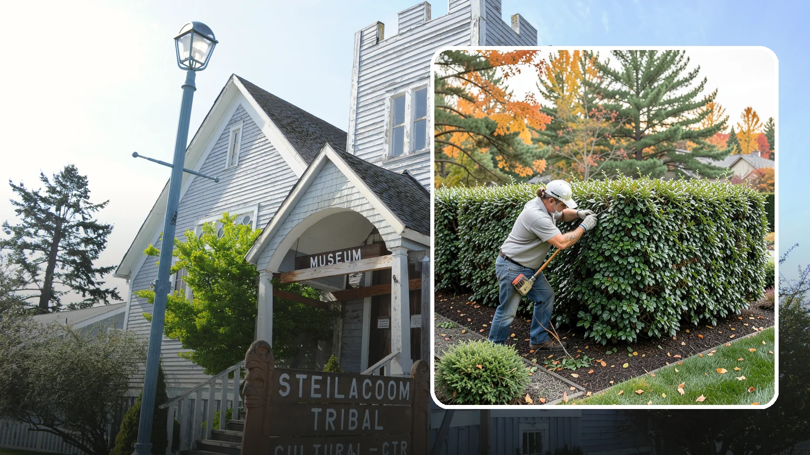 Holly Hedge Trimming in Steilacoom, Pierce County, WA - Careful holly hedge trimming that shapes this dense, spiny evergreen into a secure, formal screen with glossy year-round foliage.