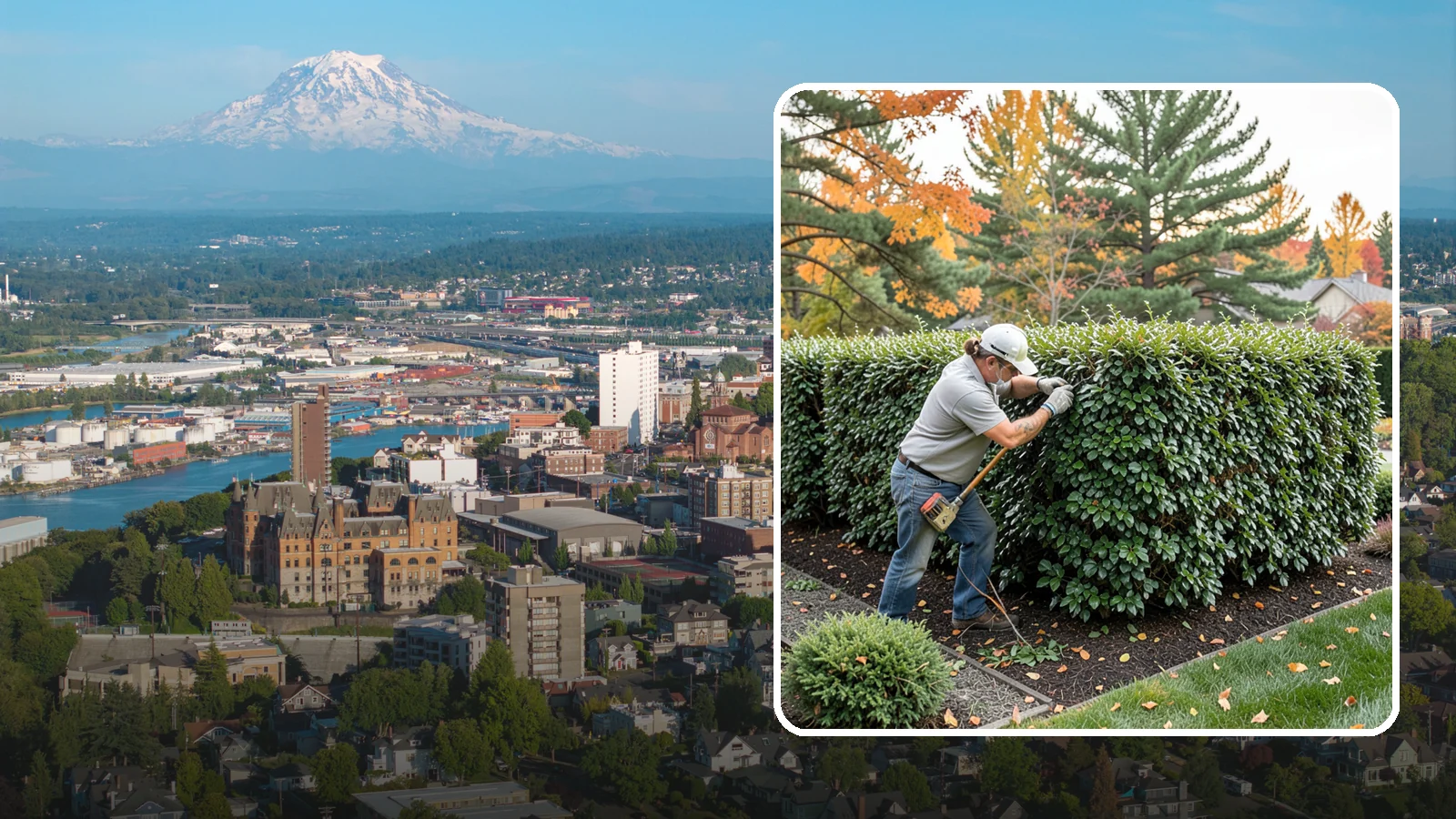 Holly Hedge Trimming in Tacoma, Pierce County, WA - Careful holly hedge trimming that shapes this dense, spiny evergreen into a secure, formal screen with glossy year-round foliage.