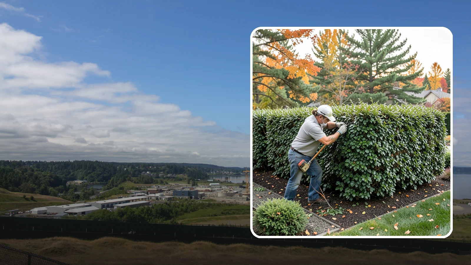Holly Hedge Trimming in University Place, Pierce County, WA - Careful holly hedge trimming that shapes this dense, spiny evergreen into a secure, formal screen with glossy year-round foliage.