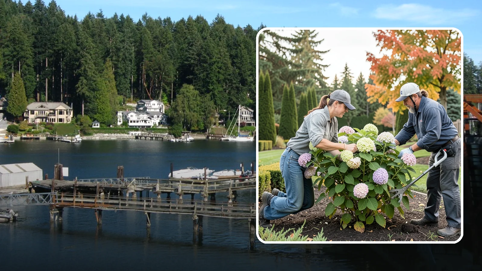 Hydrangea Pruning in Gig Harbor, Pierce County, WA - Type-specific hydrangea pruning that matches each variety's bloom-wood habit to maximize flowering in the Northwest.