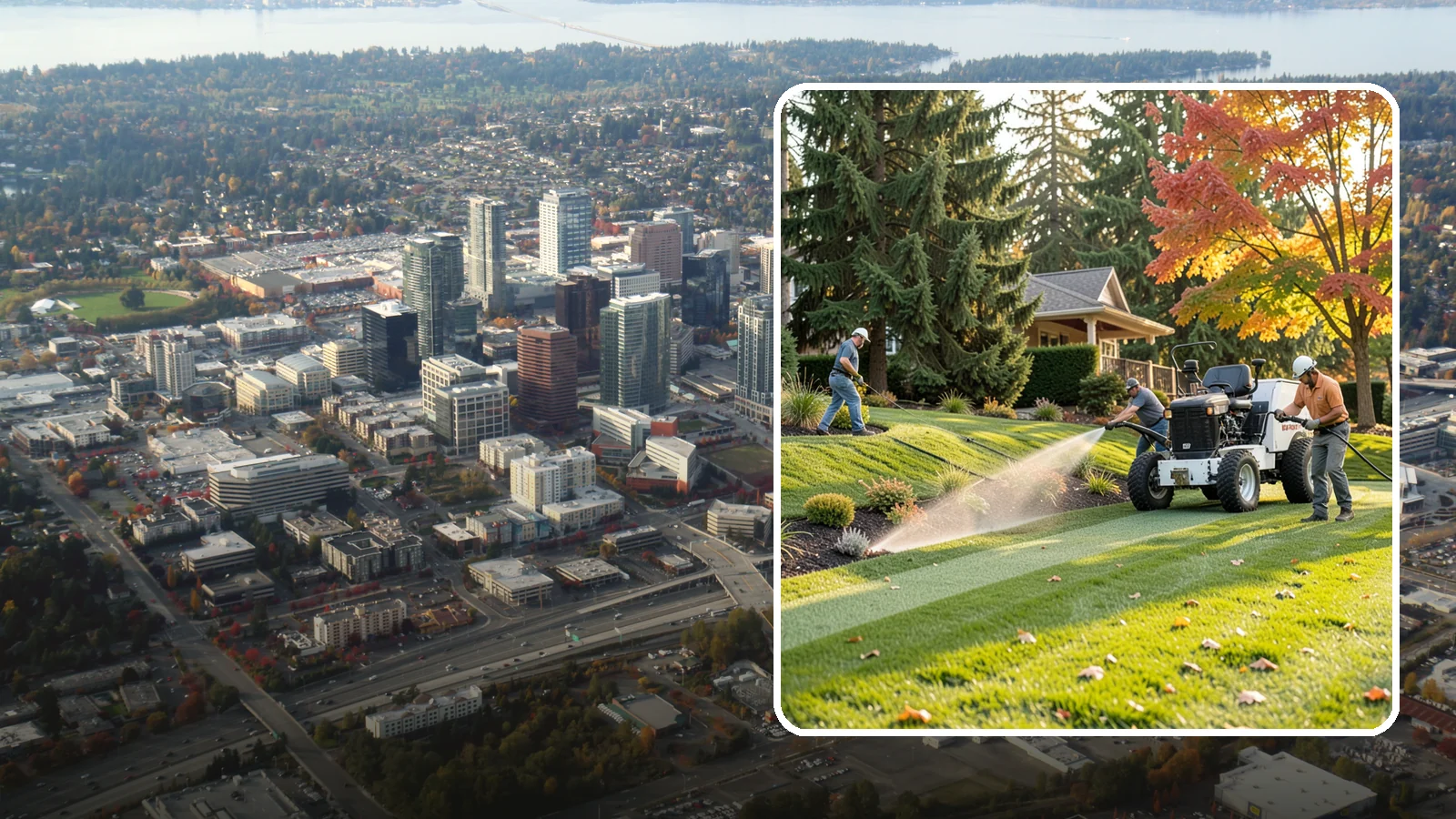 Hydroseeding in Bellevue, King County, WA - Fast, even lawn establishment using a sprayed slurry of seed, mulch, and nutrients - ideal for large areas and slopes.