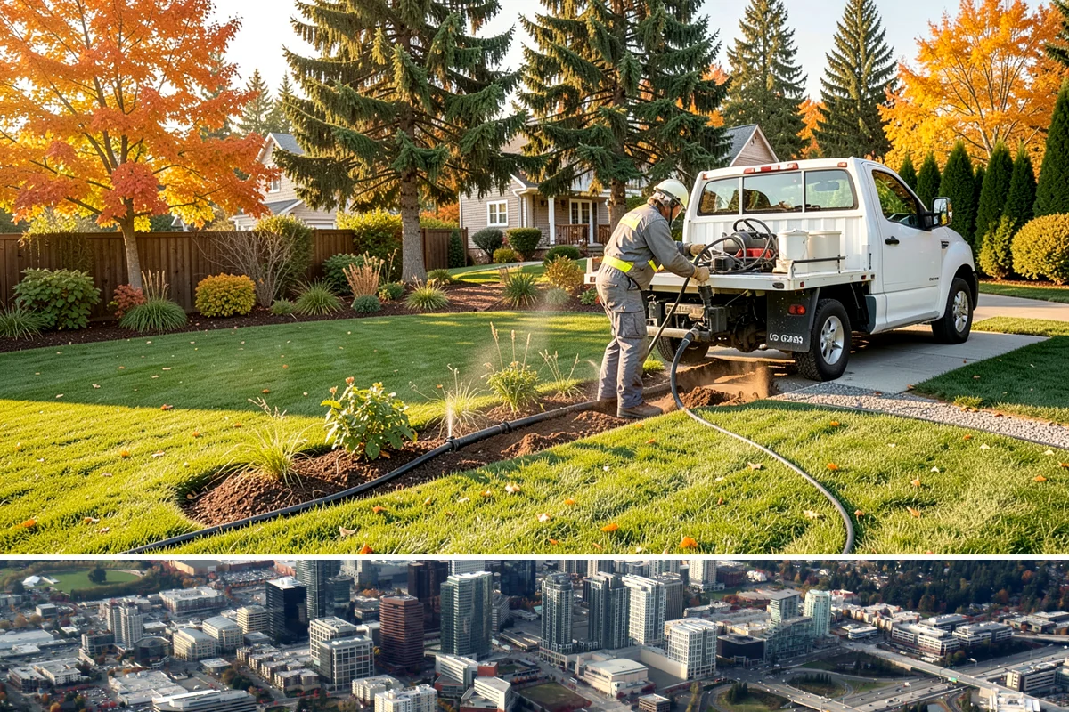 Hydroseeding in Bellevue, King County, WA - Best applied in spring or early fall when temperatures and moisture support quick germination