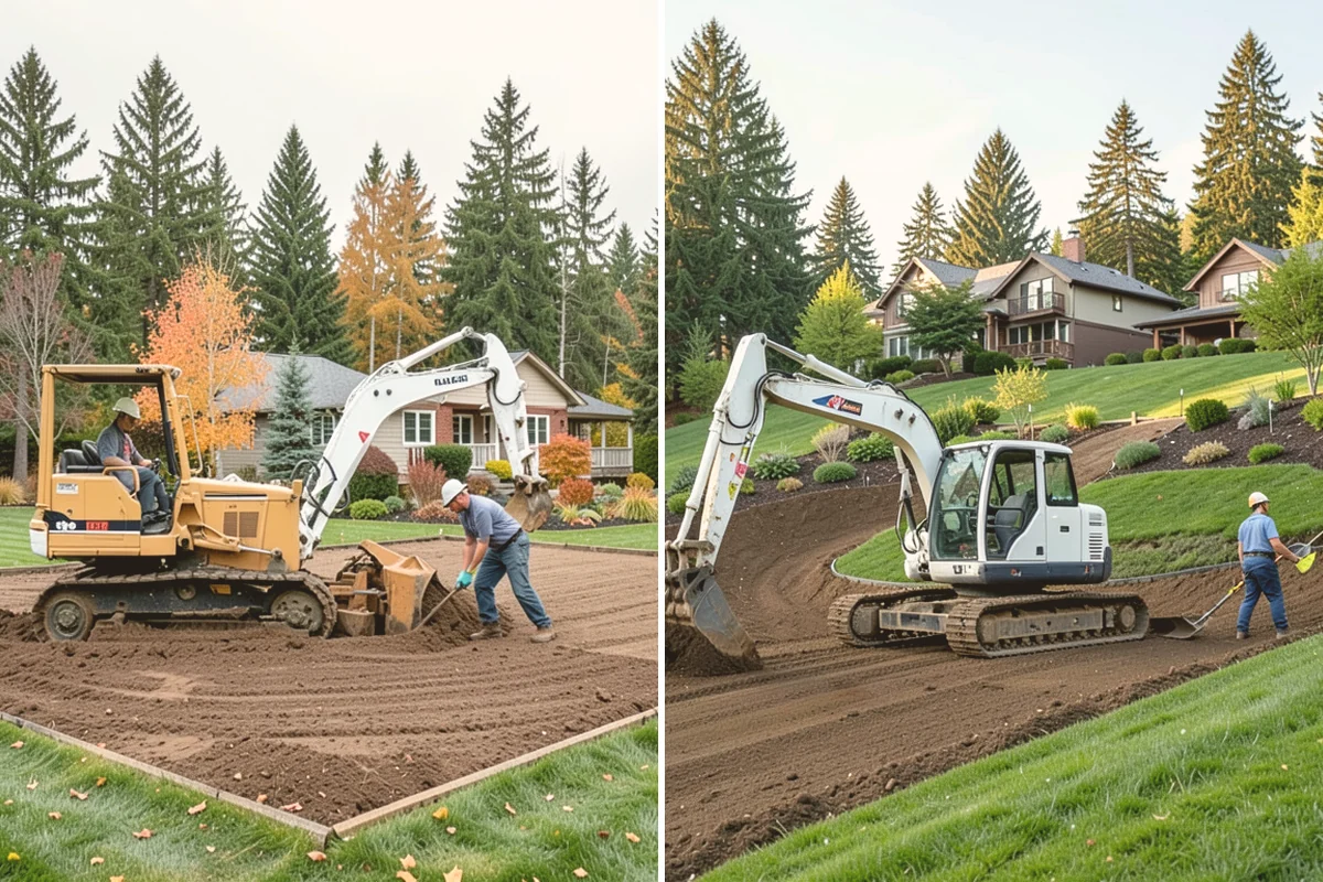 Hydroseeding in Brier, Snohomish County, WA - Clear and rough-grade the area