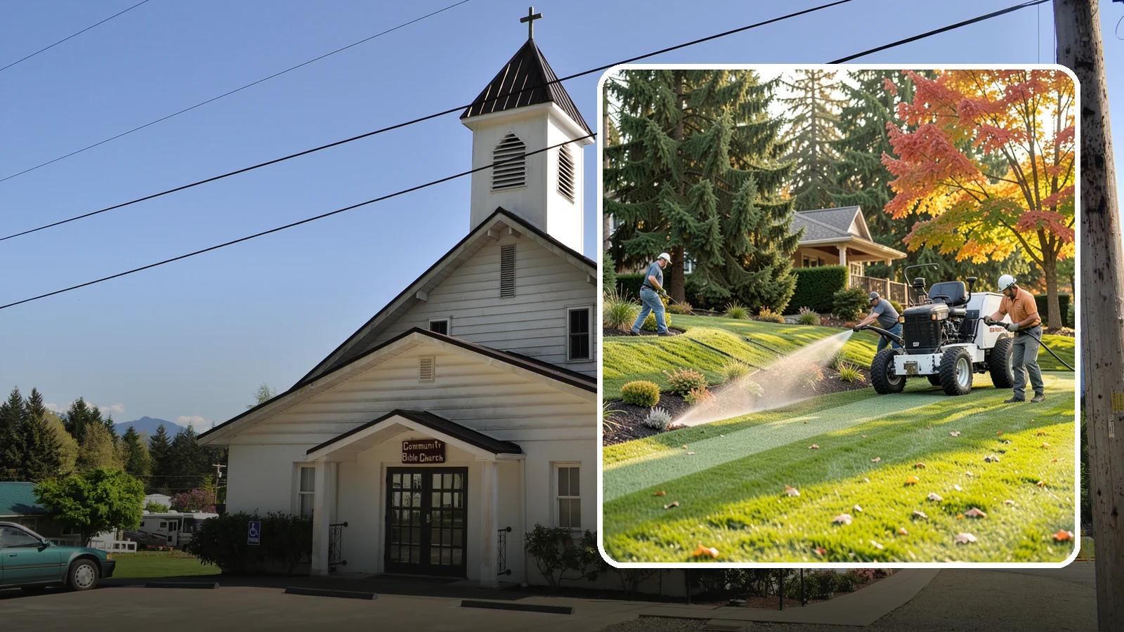 Hydroseeding in Concrete, Skagit County, WA - Fast, even lawn establishment using a sprayed slurry of seed, mulch, and nutrients - ideal for large areas and slopes.
