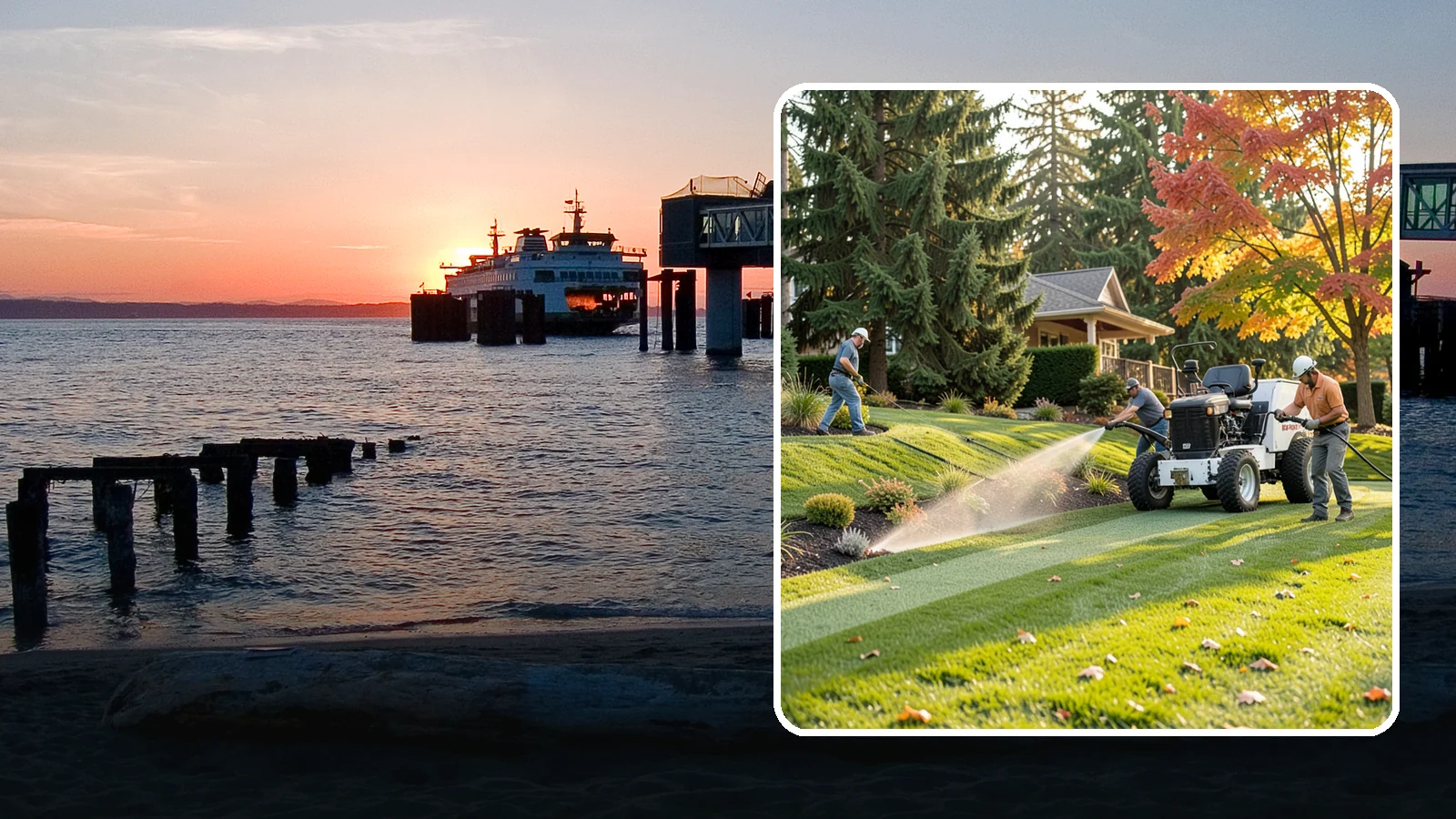 Hydroseeding in Edmonds, Snohomish County, WA - Fast, even lawn establishment using a sprayed slurry of seed, mulch, and nutrients - ideal for large areas and slopes.