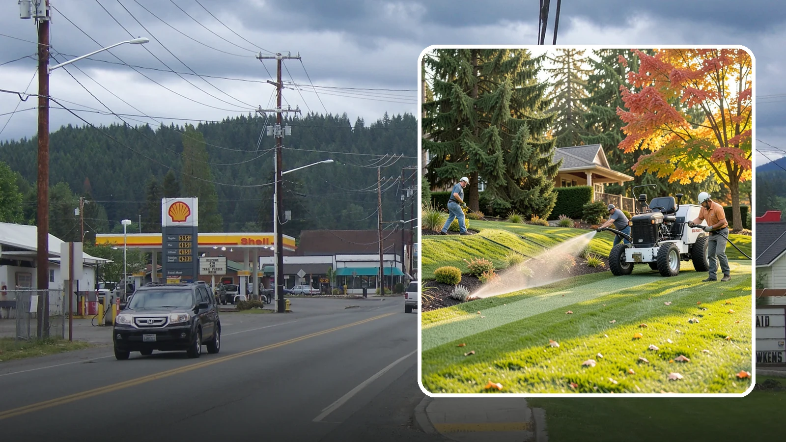 Hydroseeding in Granite Falls, Snohomish County, WA - Fast, even lawn establishment using a sprayed slurry of seed, mulch, and nutrients - ideal for large areas and slopes.