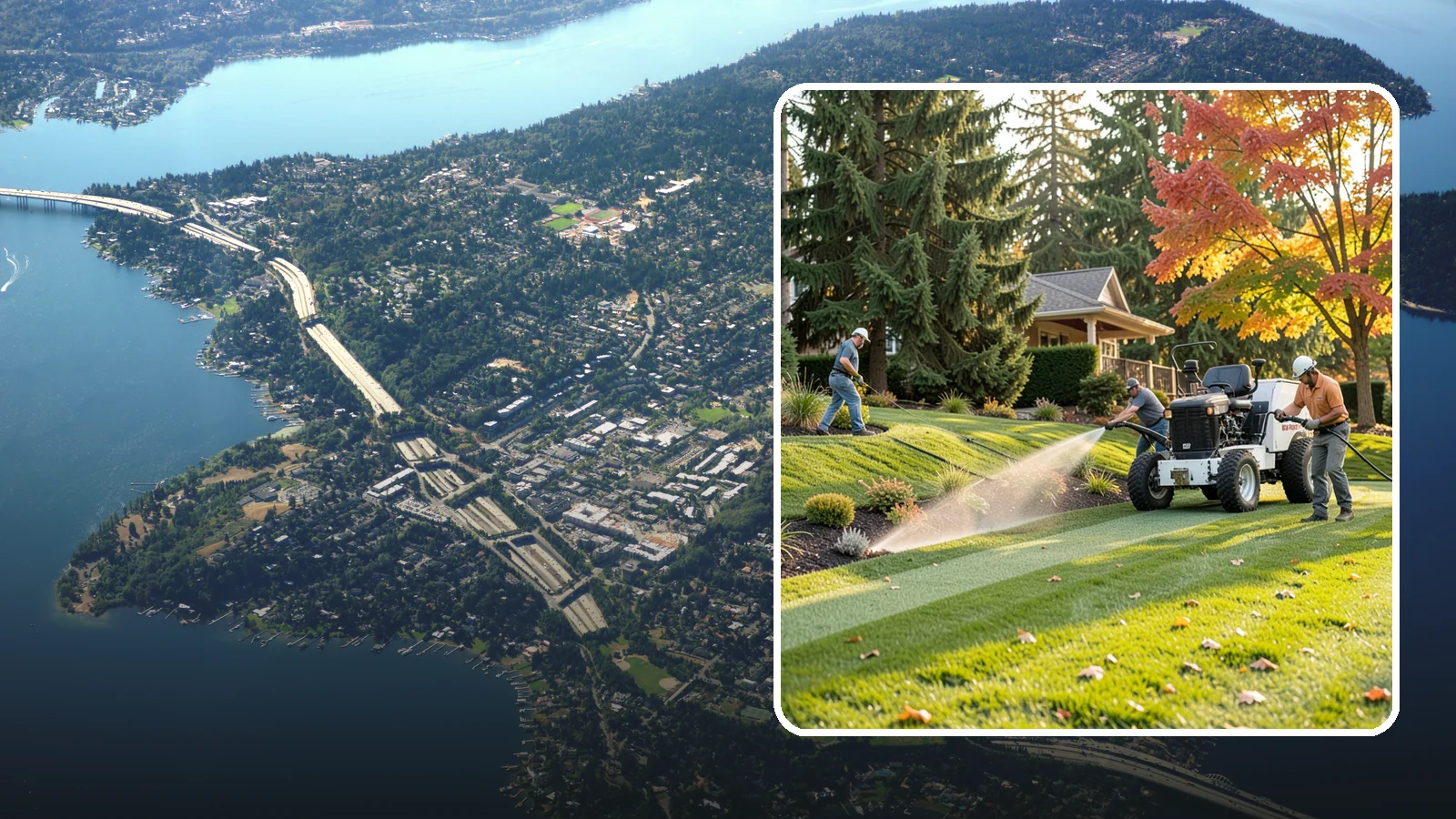 Hydroseeding in Mercer Island, King County, WA - Fast, even lawn establishment using a sprayed slurry of seed, mulch, and nutrients - ideal for large areas and slopes.