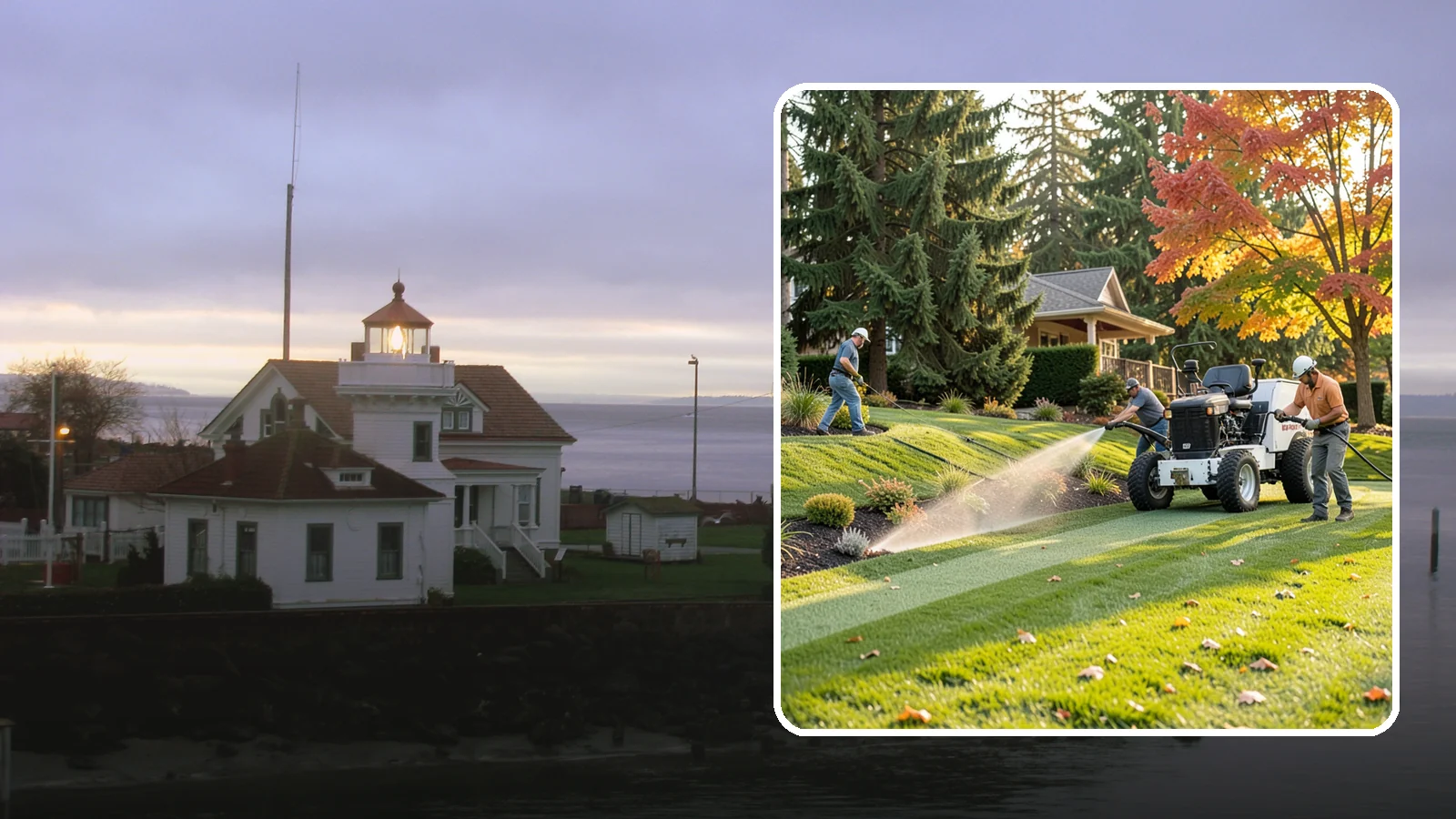 Hydroseeding in Mukilteo, Snohomish County, WA - Fast, even lawn establishment using a sprayed slurry of seed, mulch, and nutrients - ideal for large areas and slopes.