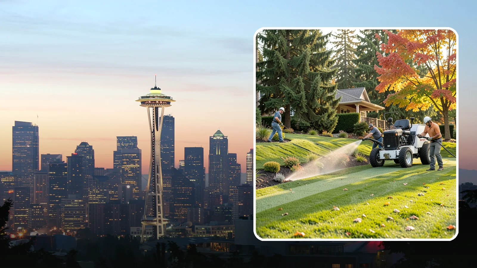 Hydroseeding in Seattle, King County, WA - Fast, even lawn establishment using a sprayed slurry of seed, mulch, and nutrients - ideal for large areas and slopes.
