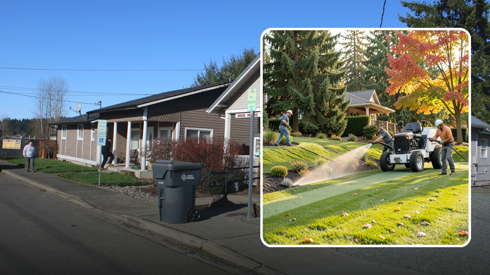 Hydroseeding in South Prairie, Pierce County, WA - Fast, even lawn establishment using a sprayed slurry of seed, mulch, and nutrients - ideal for large areas and slopes.