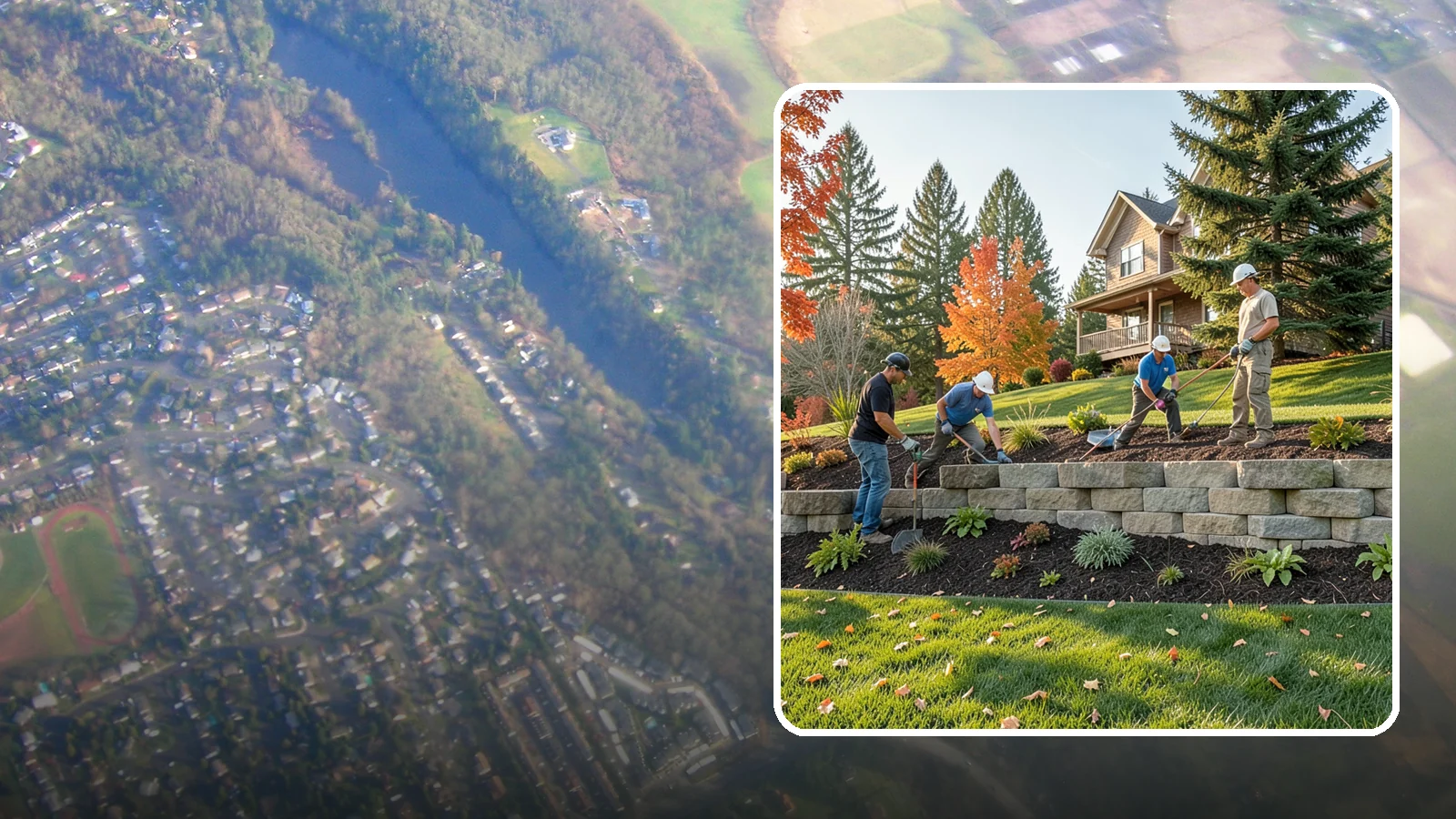 Interlocking Block Retaining Wall in Algona, King County, WA - A DIY-friendly mortarless wall of self-aligning interlocking blocks that quickly stabilizes short slopes in Northwest landscapes.