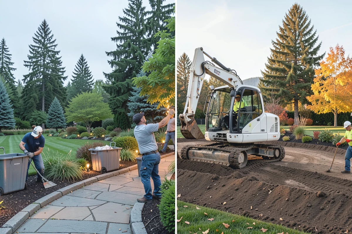 Interlocking Block Retaining Wall in Auburn, King County, WA - Excavate and grade the slope