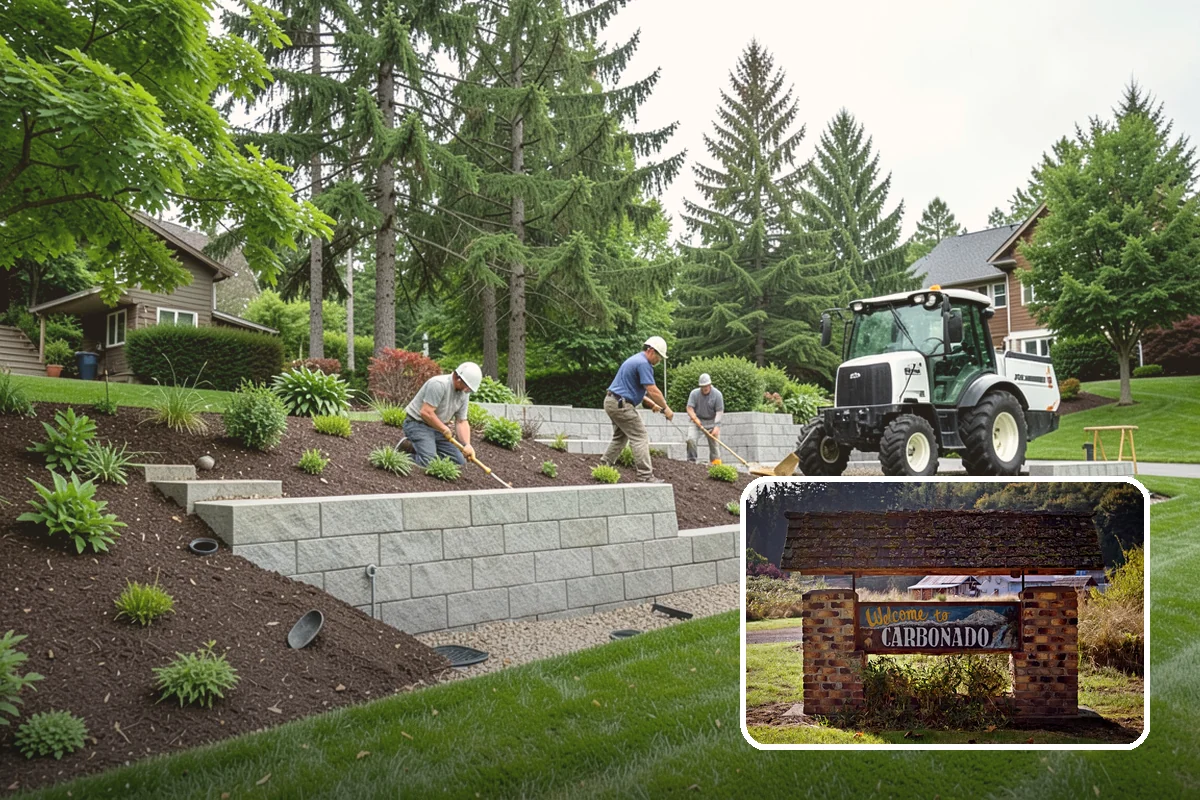 Interlocking Block Retaining Wall in Carbonado, Pierce County, WA - Fast, self-aligning installation