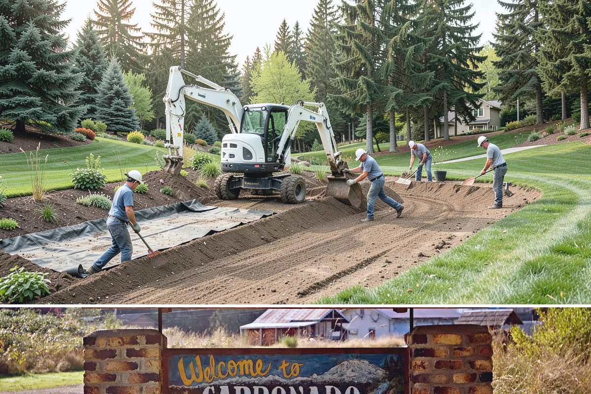 Interlocking Block Retaining Wall in Carbonado, Pierce County, WA - Best installed in the drier spring through fall for easy compaction, though the block system builds well through much of the PNW...