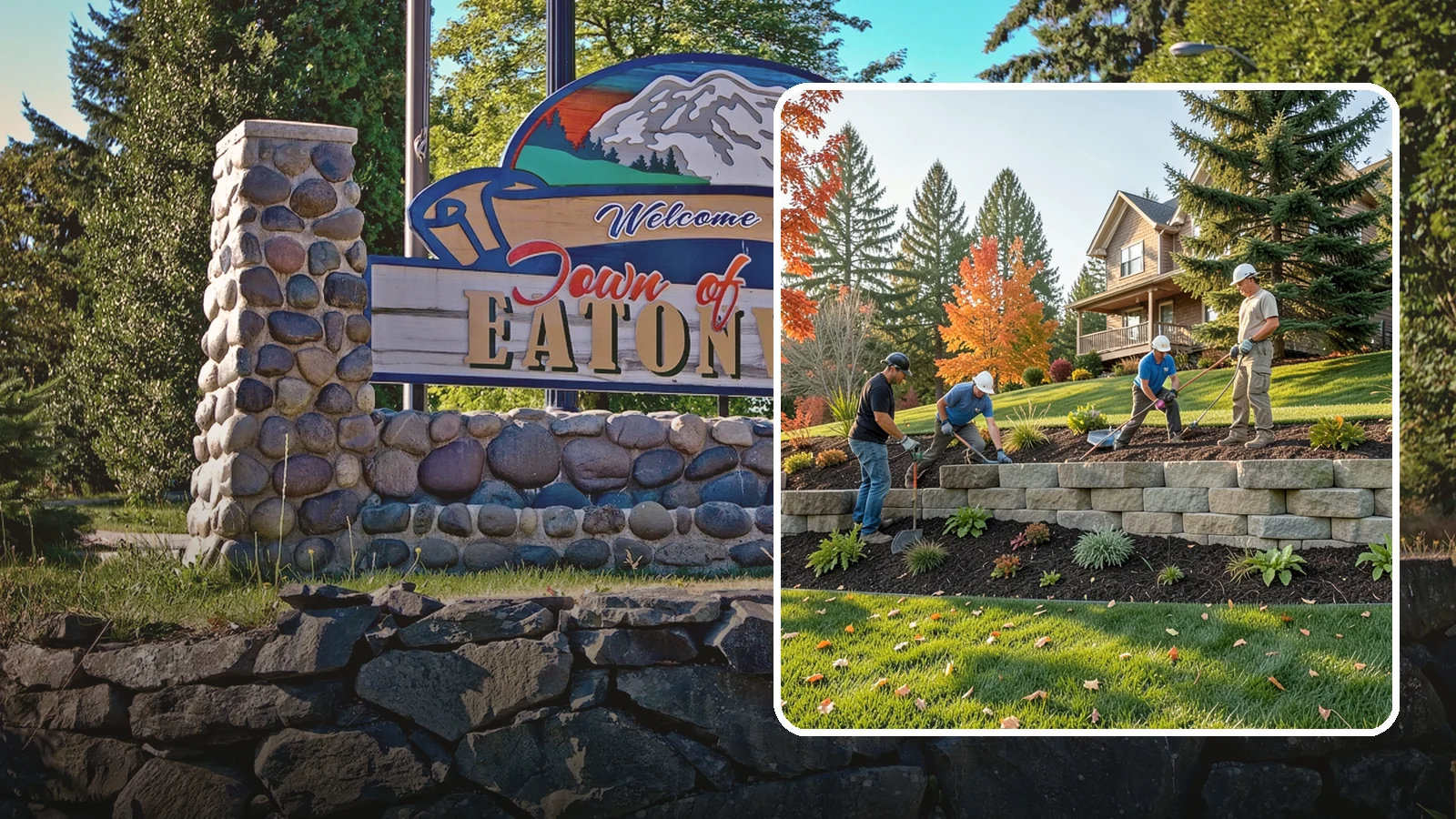 Interlocking Block Retaining Wall in Eatonville, Pierce County, WA - A DIY-friendly mortarless wall of self-aligning interlocking blocks that quickly stabilizes short slopes in Northwest landscapes.