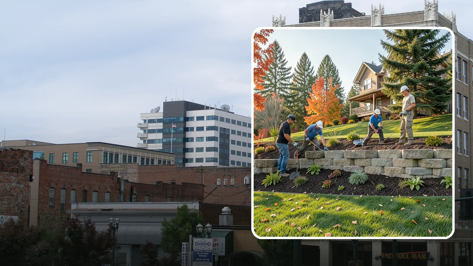 Interlocking Block Retaining Wall in Everett, Snohomish County, WA - A DIY-friendly mortarless wall of self-aligning interlocking blocks that quickly stabilizes short slopes in Northwest landscapes.